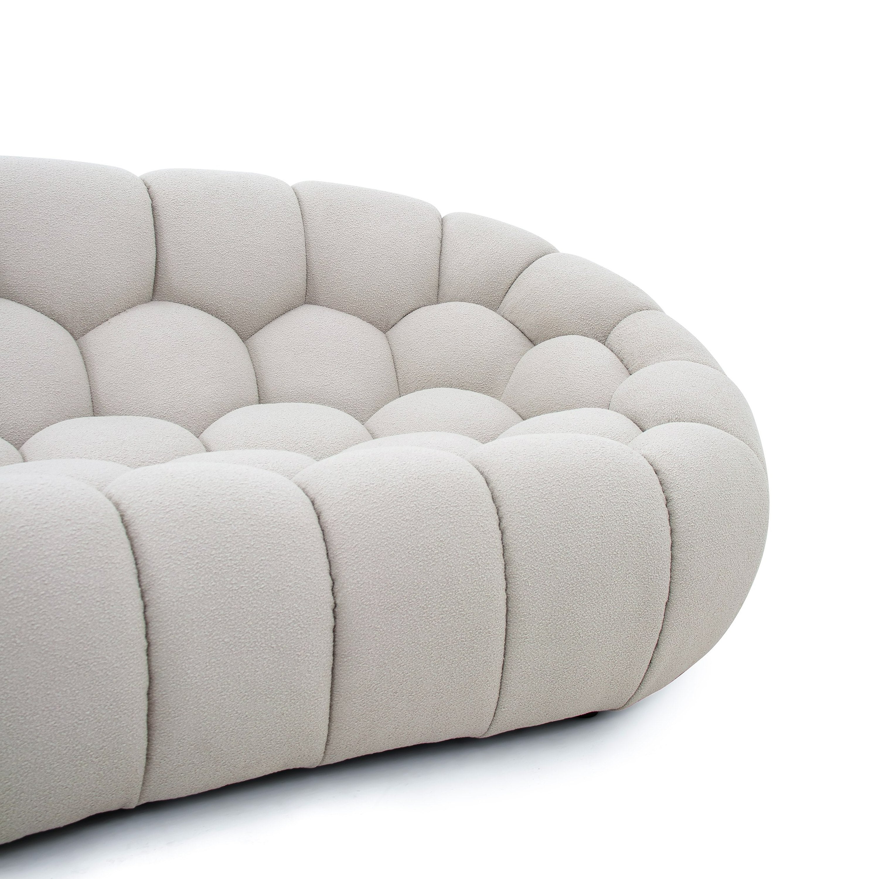 Yolonda Modern Curved Fabric Sofa