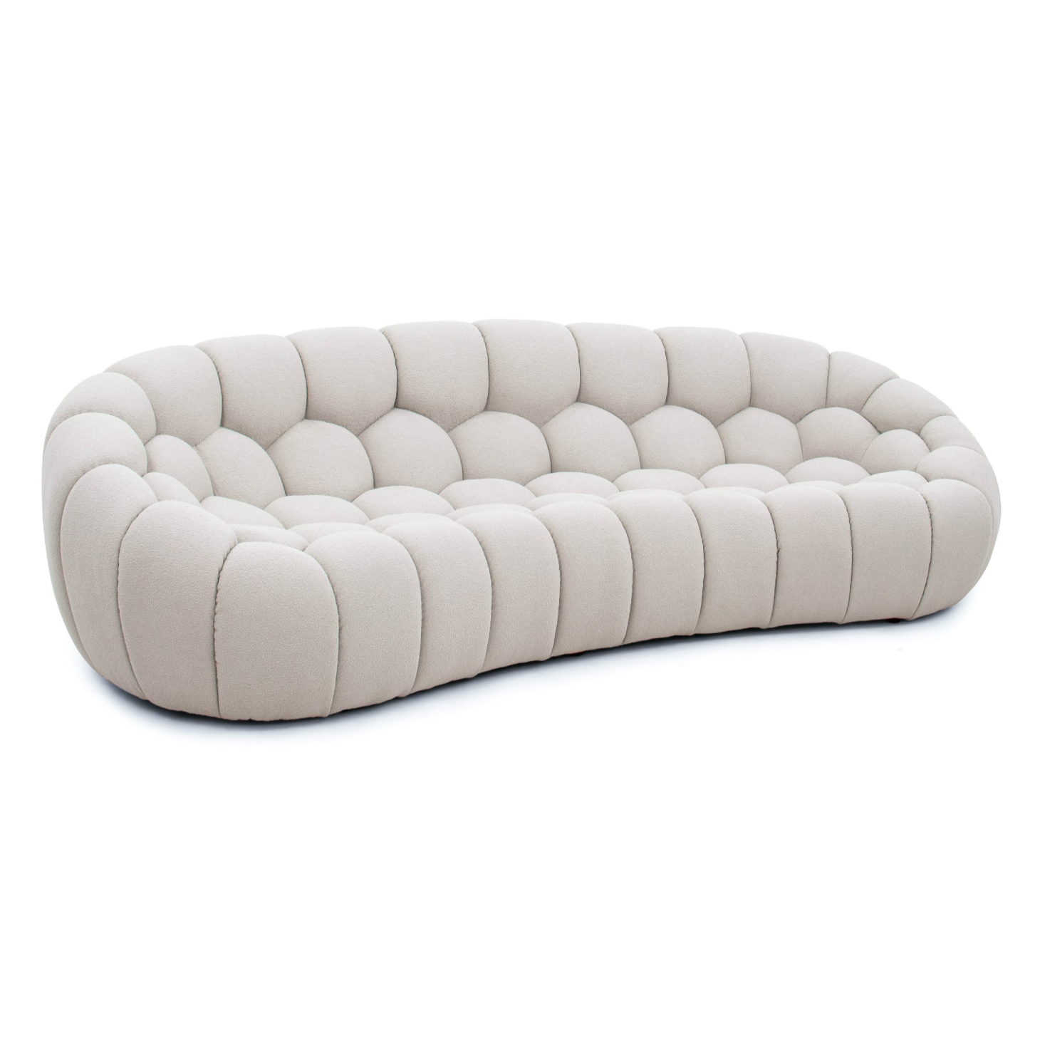 Yolonda Modern Curved Fabric Sofa