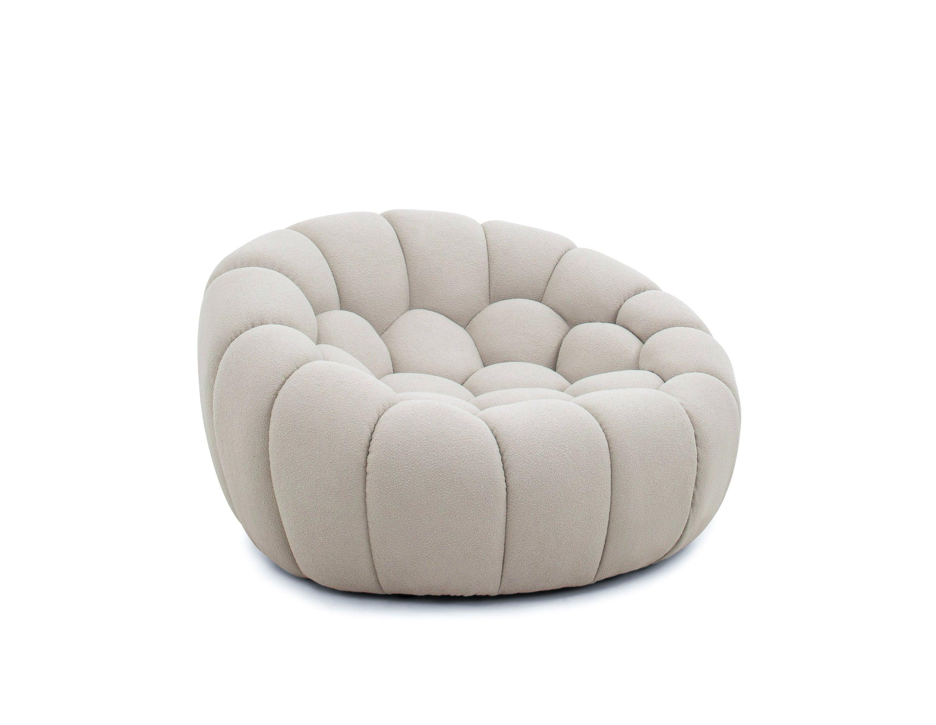 Divani Casa Yolonda Modern Curved Fabric Chair