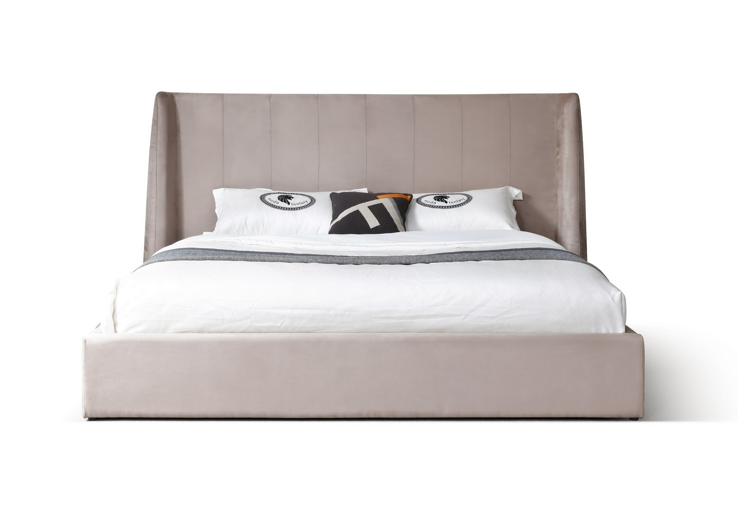 Modrest Roma - Modern Taupe Microfiber Upholstered Bed-Bed-VIG-Wall2Wall Furnishings
