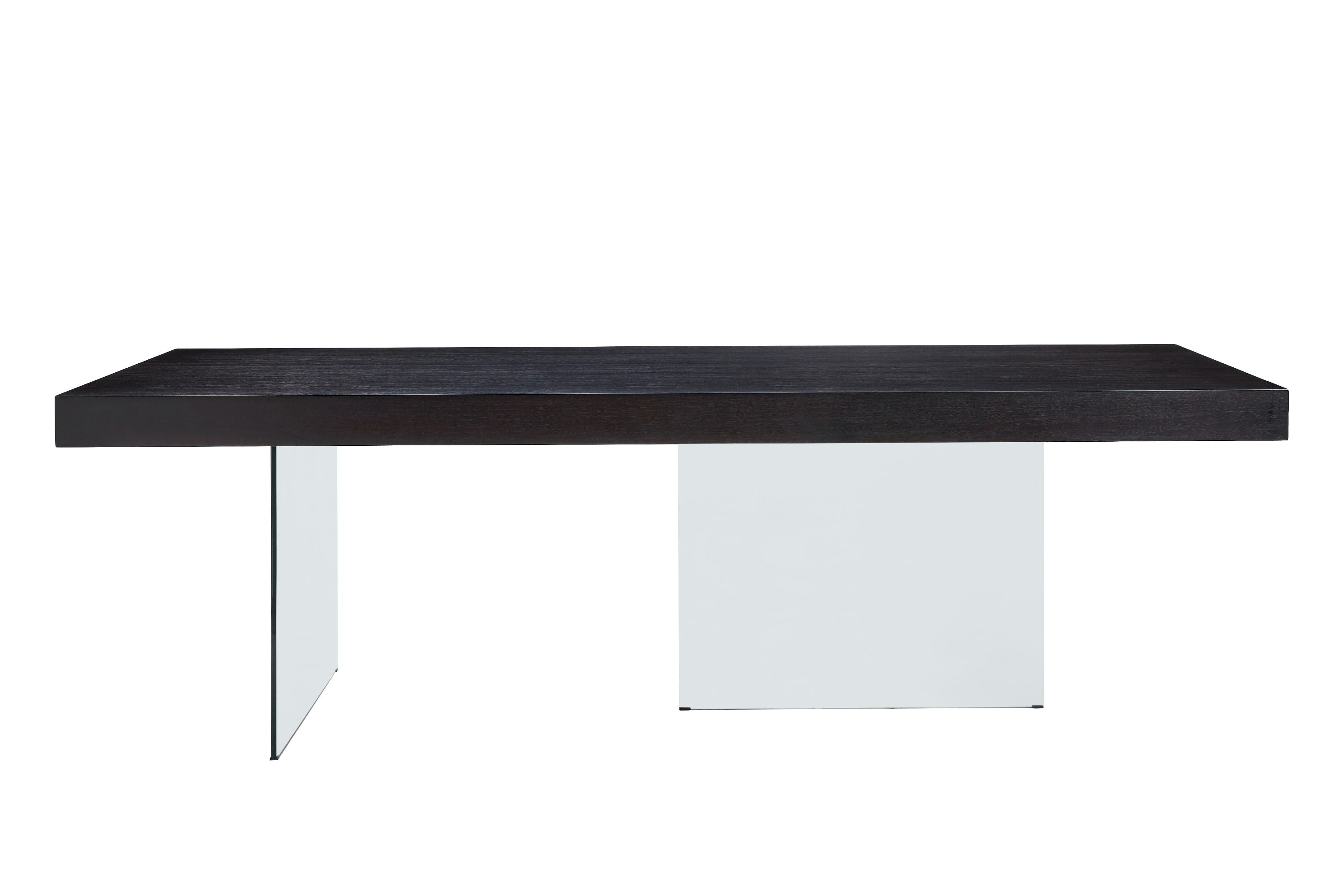 Modrest Encino - Modern Timber Chocolate & Glass Dining Table-Dining Table-VIG-Wall2Wall Furnishings