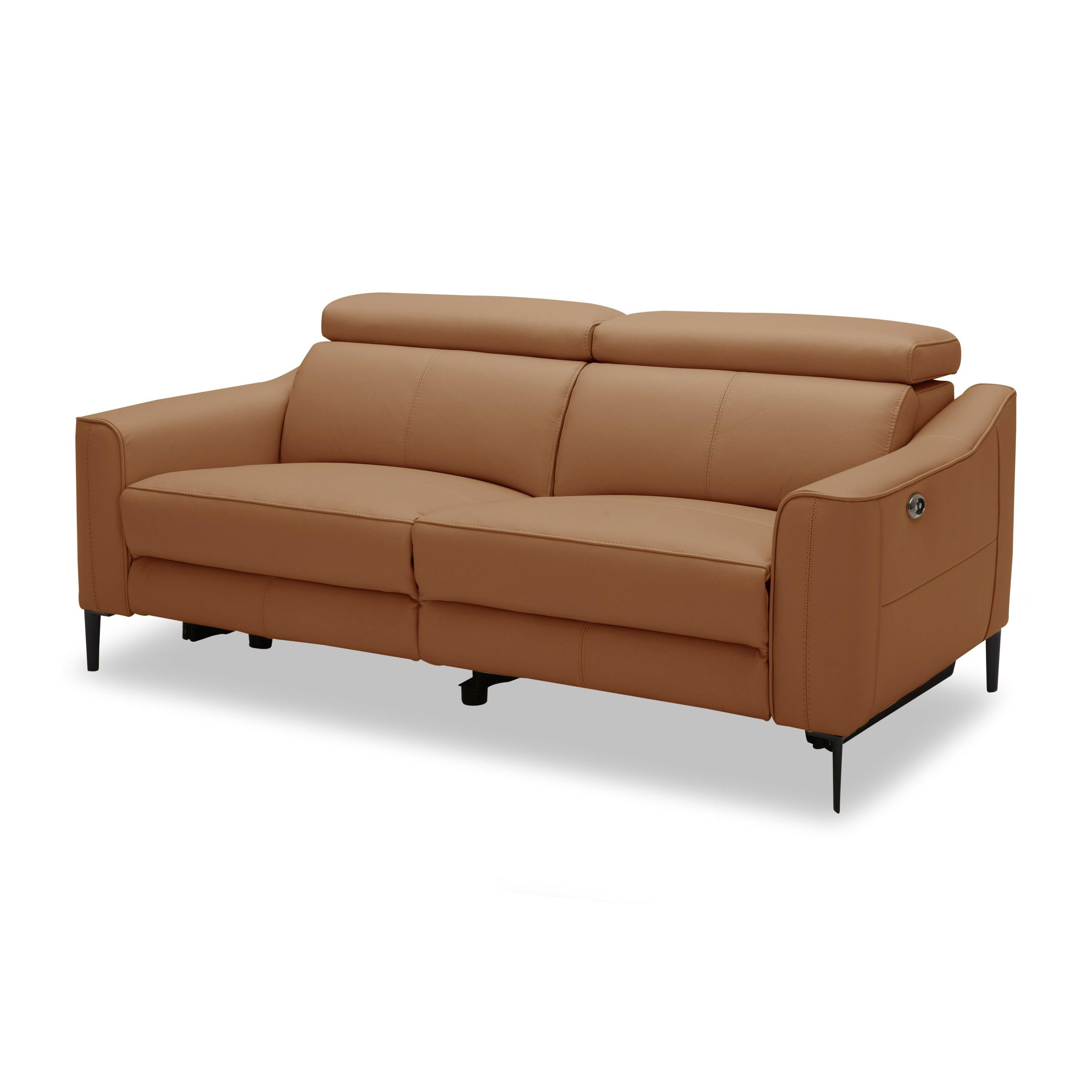 Divani Casa Eden Modern Leather Loveseat with 2 Recliners