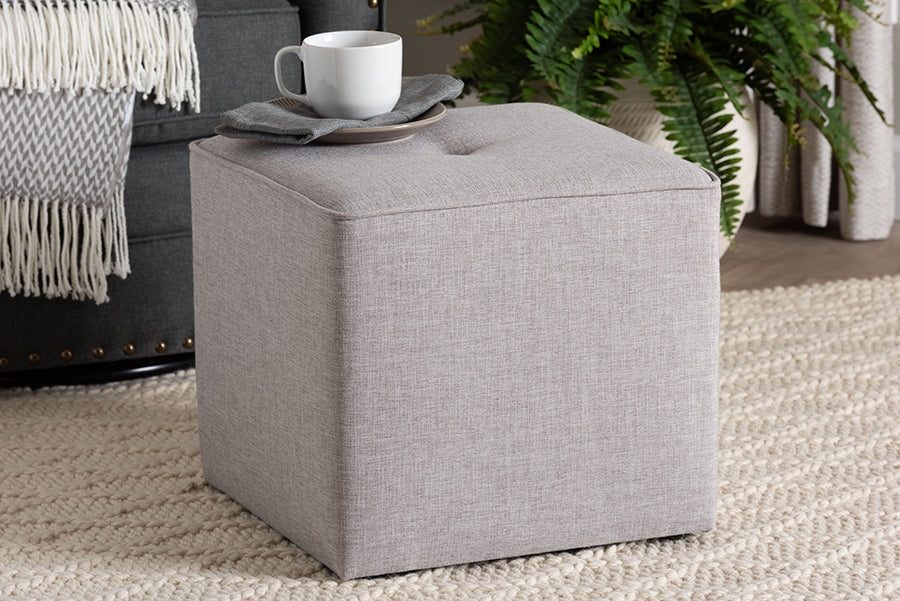 Corinne Modern and Contemporary Fabric Upholstered Ottoman