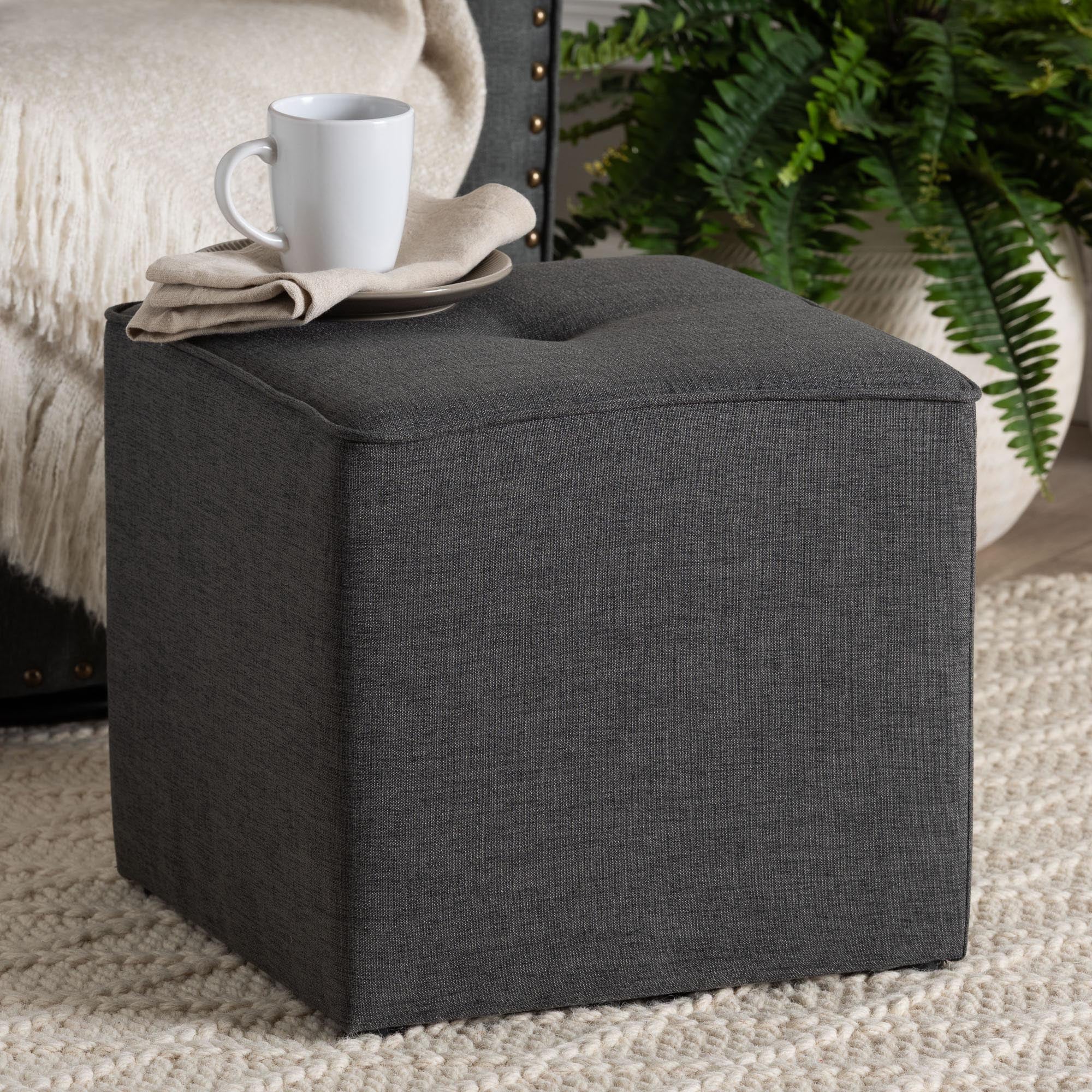 Corinne Modern and Contemporary Fabric Upholstered Ottoman