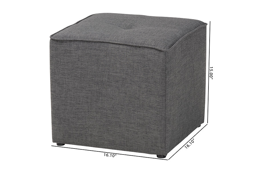 Corinne Modern and Contemporary Fabric Upholstered Ottoman