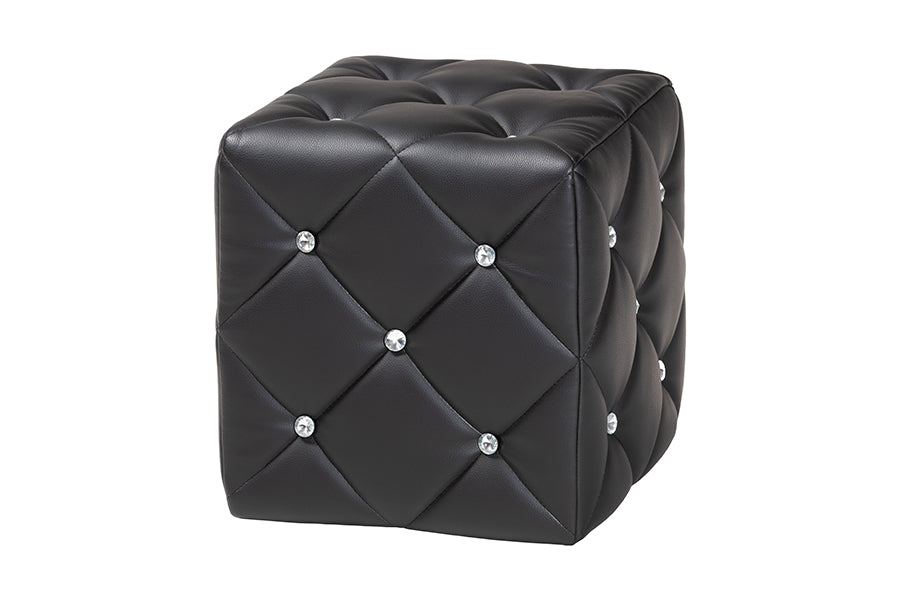 Stacey Modern and Contemporary Faux Leather Upholstered Ottoman