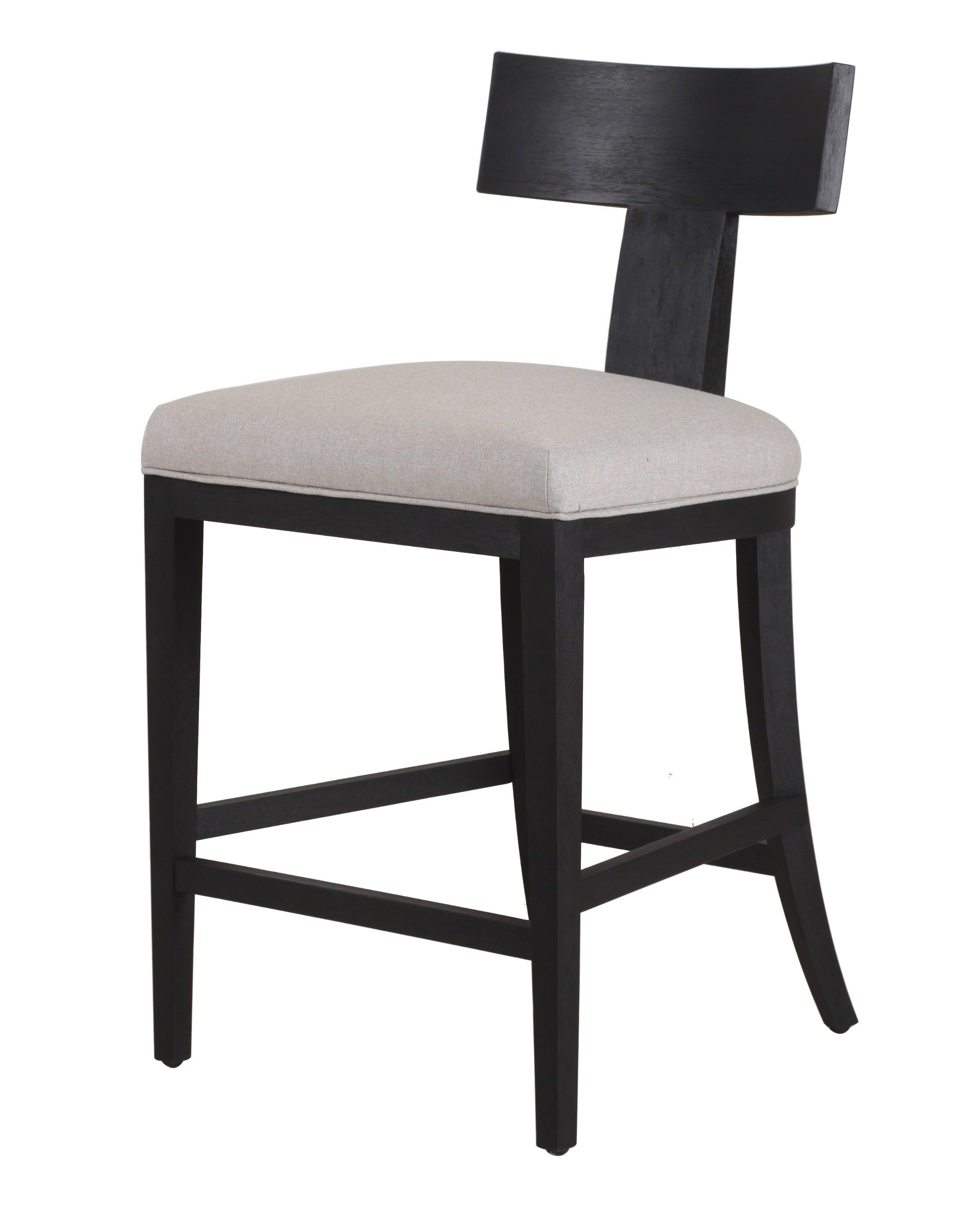 Modrest Fabien MidCentury Modern Linen Counter Chair