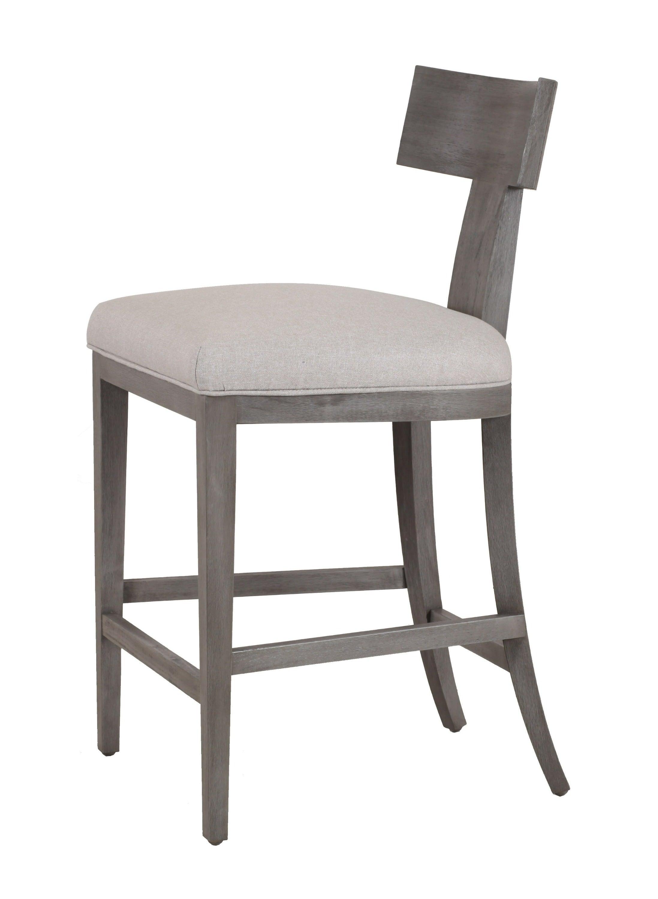 Modrest Fabien MidCentury Modern Linen Wash Counter Chair