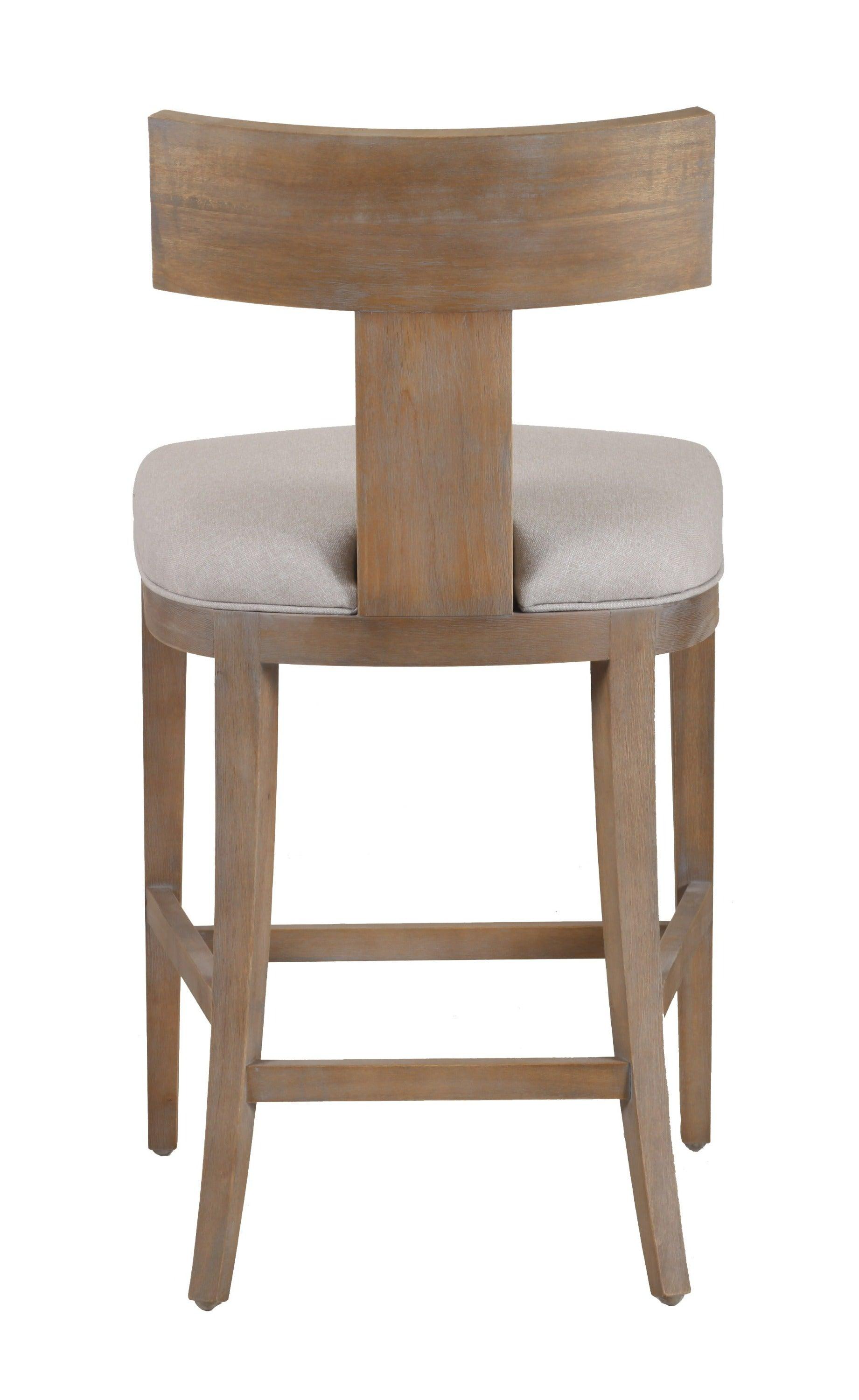 Modrest Fabien MidCentury Modern Linen Wood Counter Chair