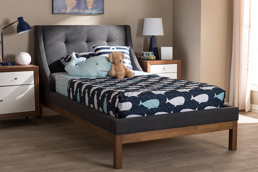 Louvain Modern and Contemporary Fabric Upholstered -Finished Sized Platform Bed