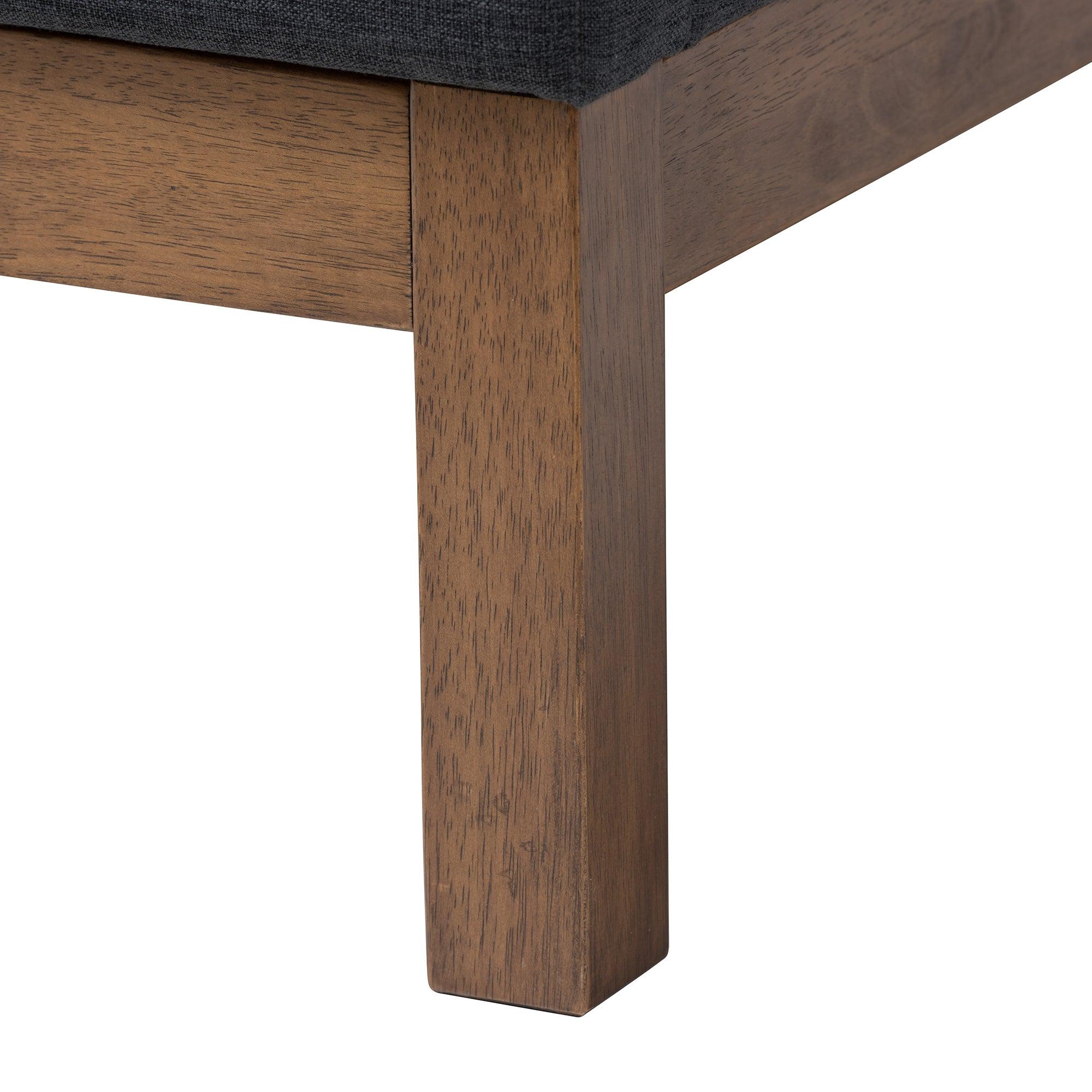 Louvain Mid-Century Modern Transitional Dark Fabric Upholstered 3-Piece Bedroom Set