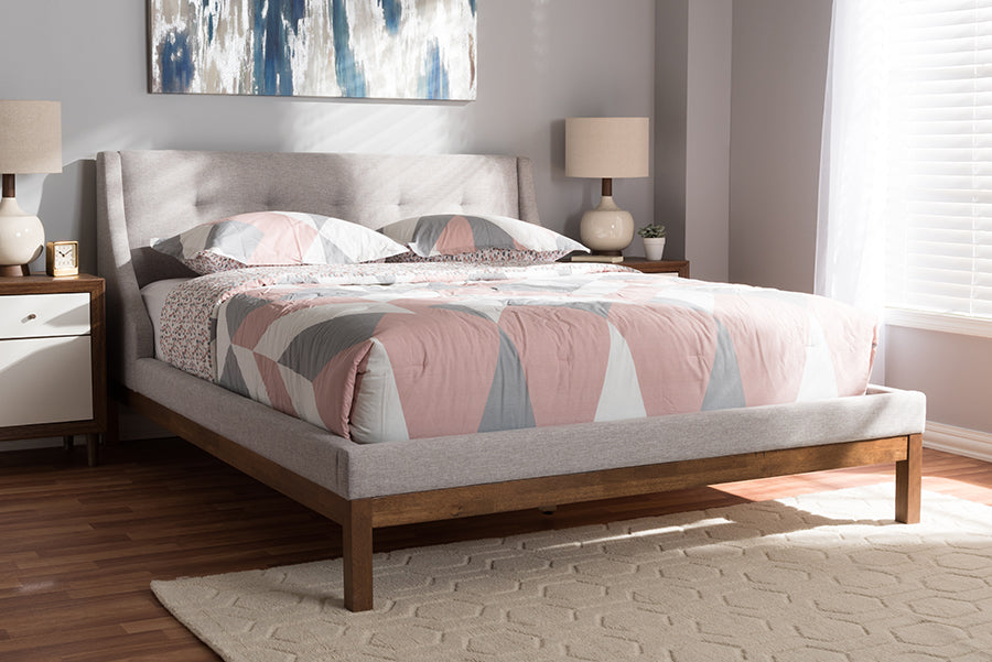 Louvain Modern and Contemporary Fabric Upholstered -Finished Sized Platform Bed