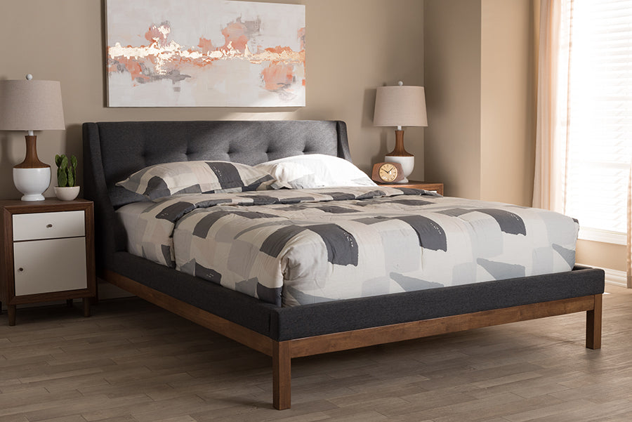 Louvain Modern and Contemporary Fabric Upholstered -Finished Sized Platform Bed