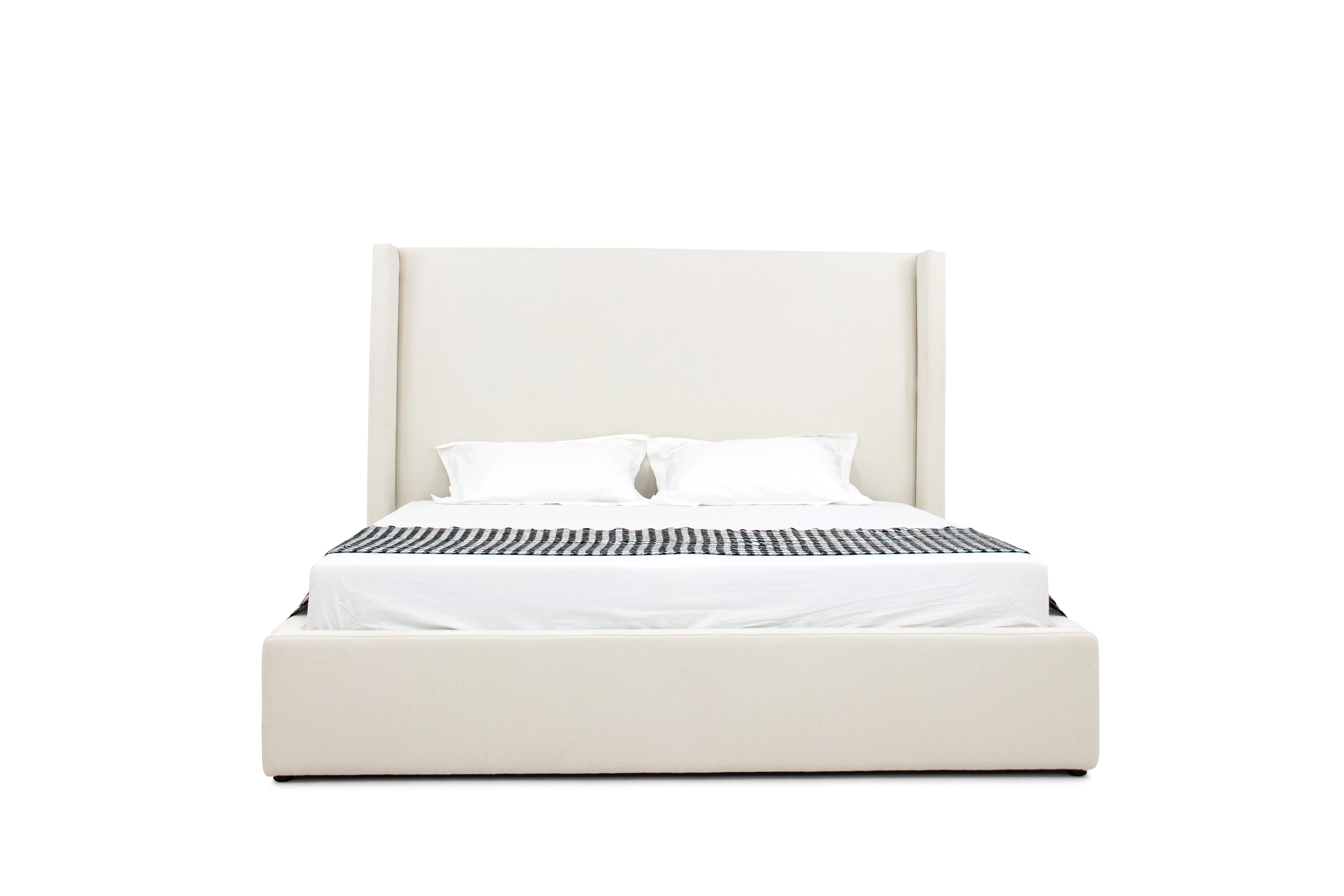 Modrest Byrne - Modern Off White Fabric Bed-Bed-VIG-Wall2Wall Furnishings