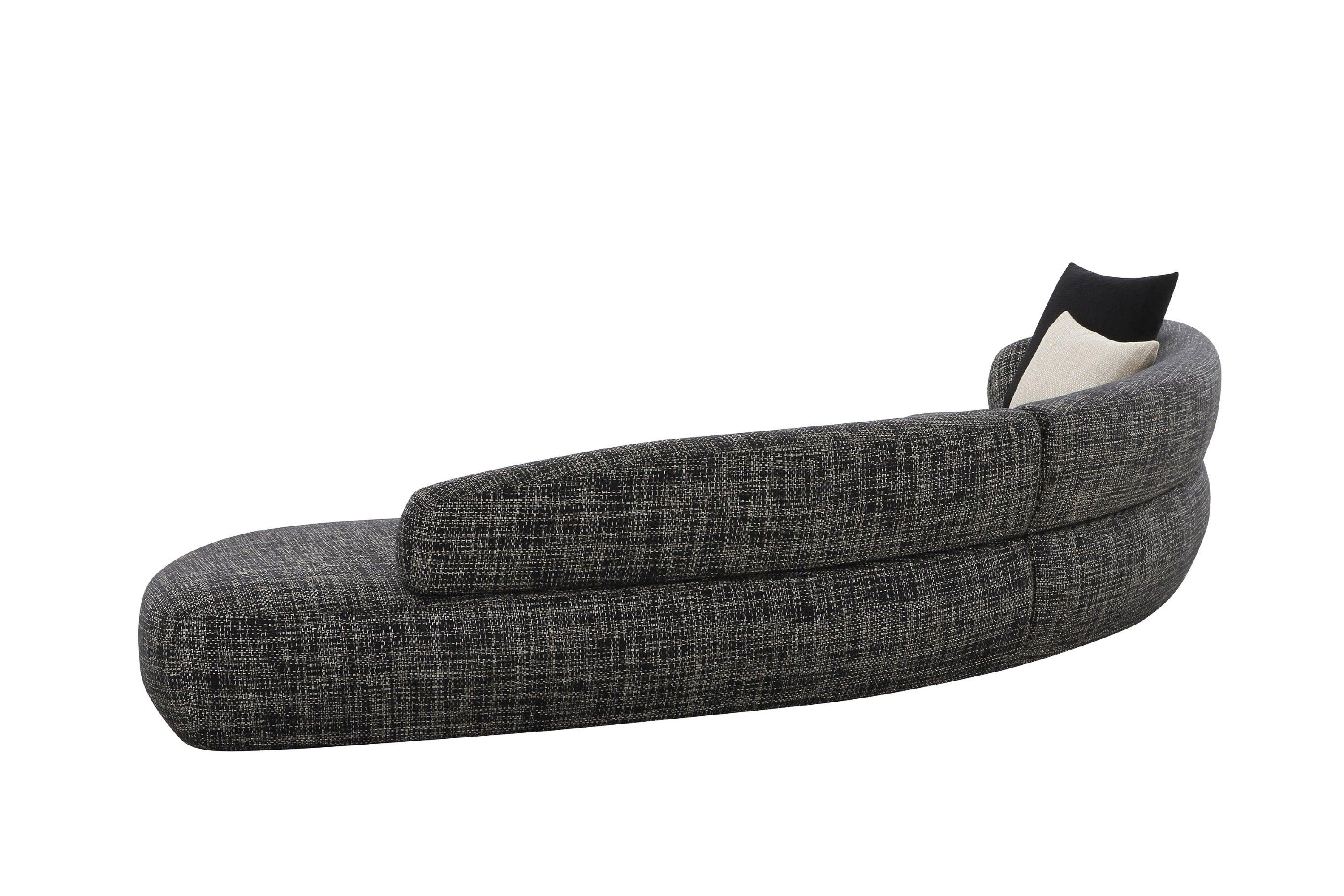 Lakota Modern Fabric Curved Sectional Sofa