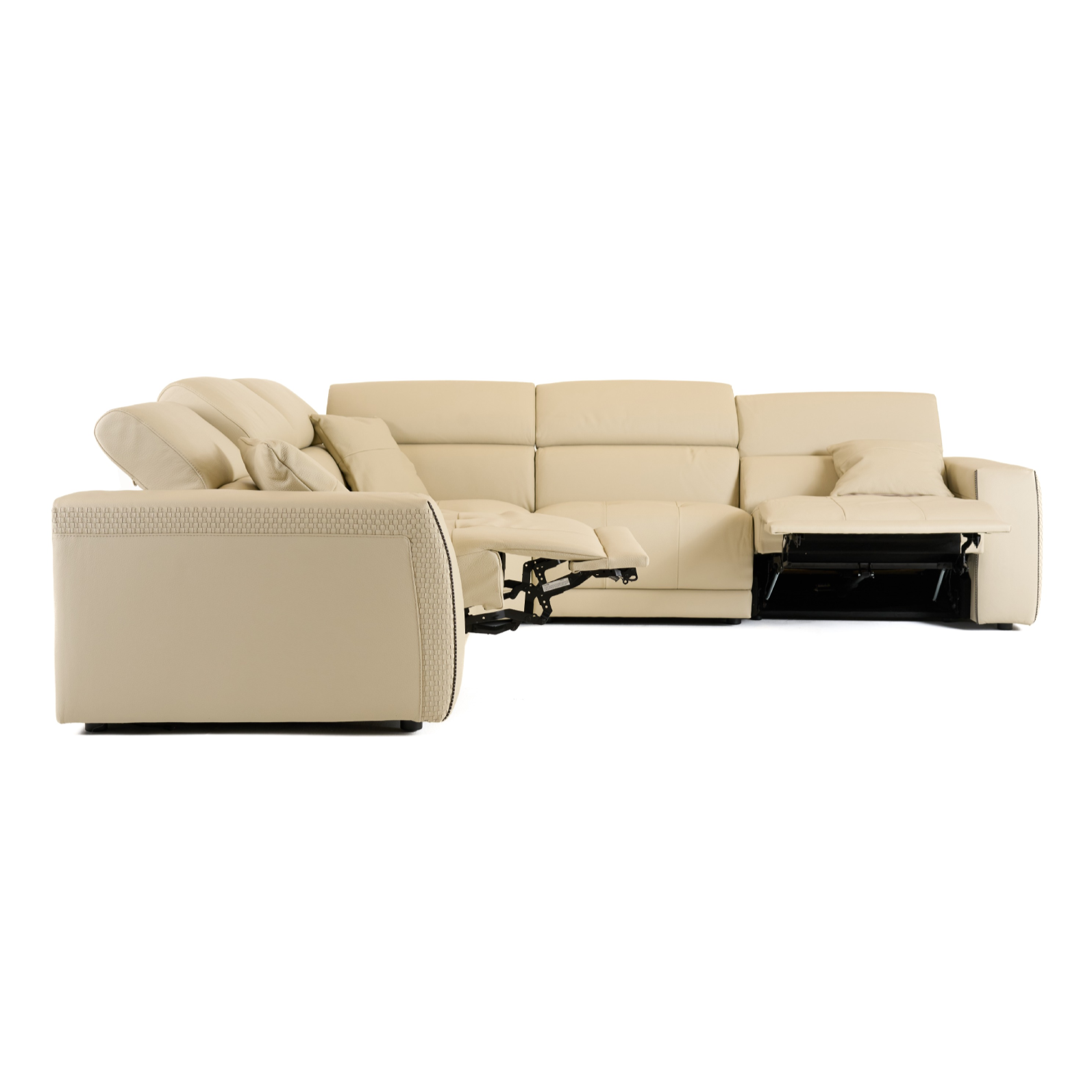 Dalton Modern Italian Leather Sectional Sofa Recliners