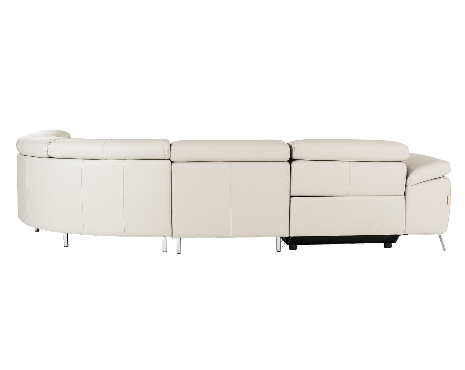Mini Wonder Italian Modern Leather Sectional Sofa with Left Facing Recliner