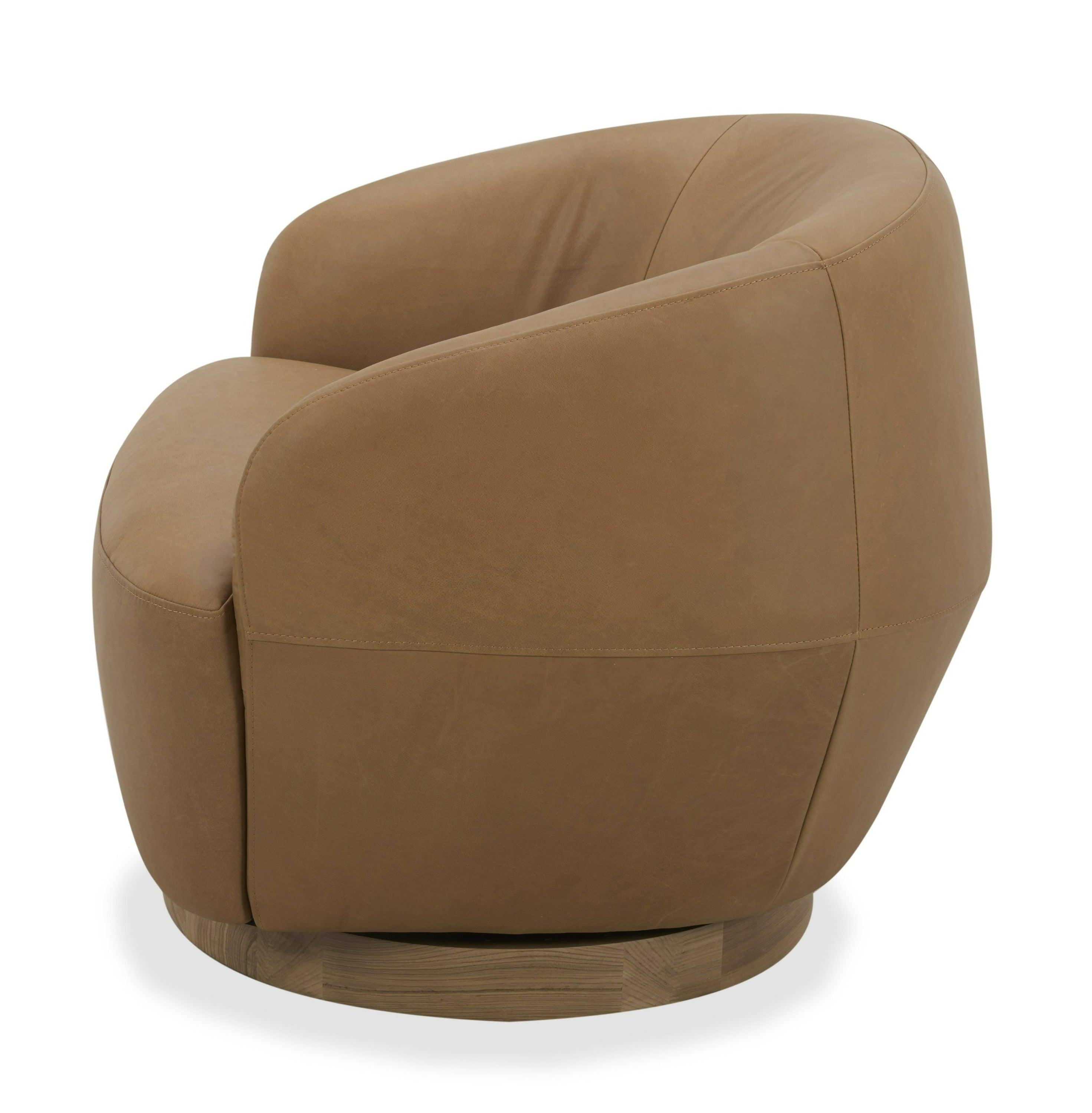 Divani Casa Agatha Modern Leather Swivel Accent Chair