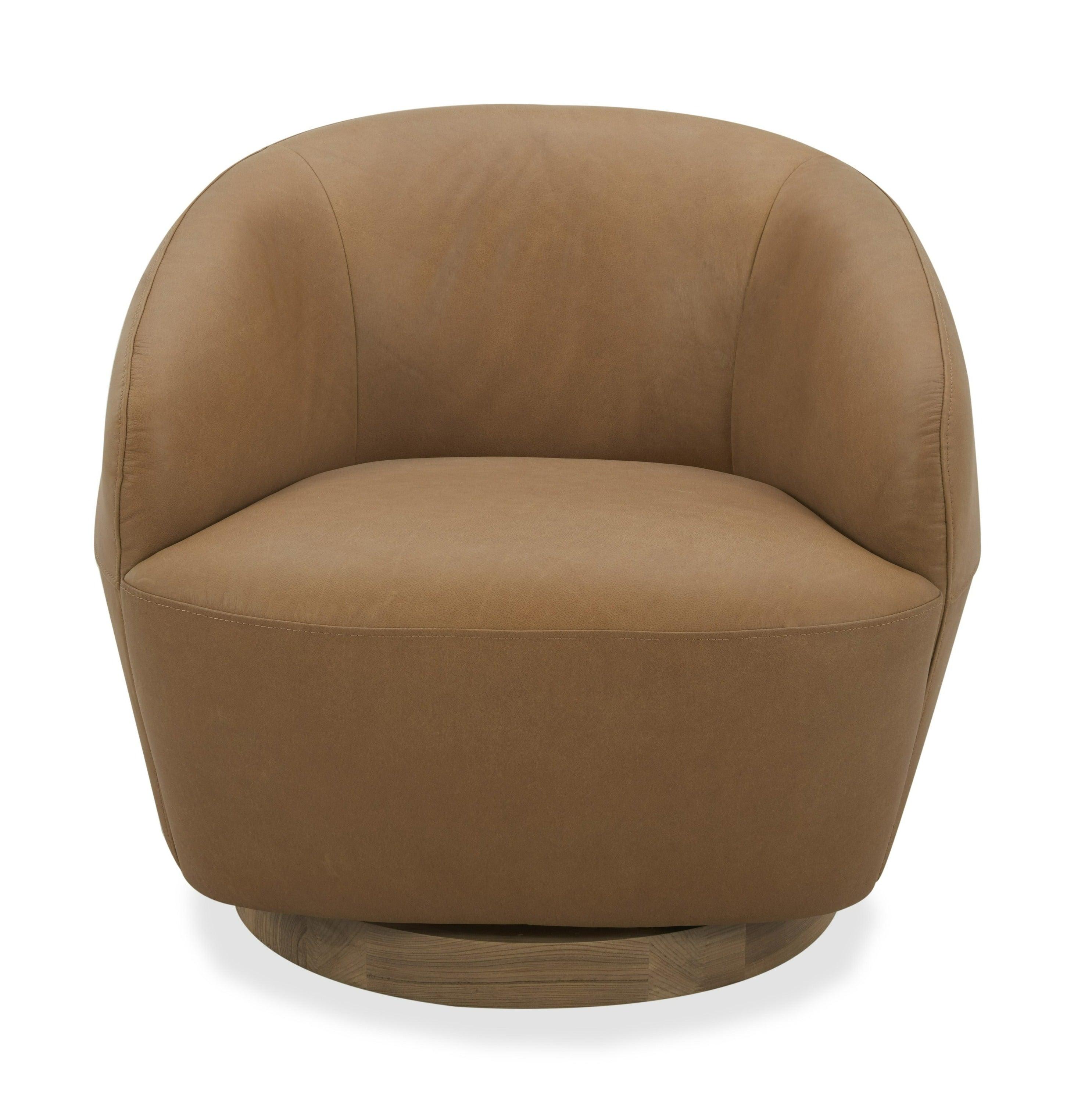 Divani Casa Agatha Modern Leather Swivel Accent Chair