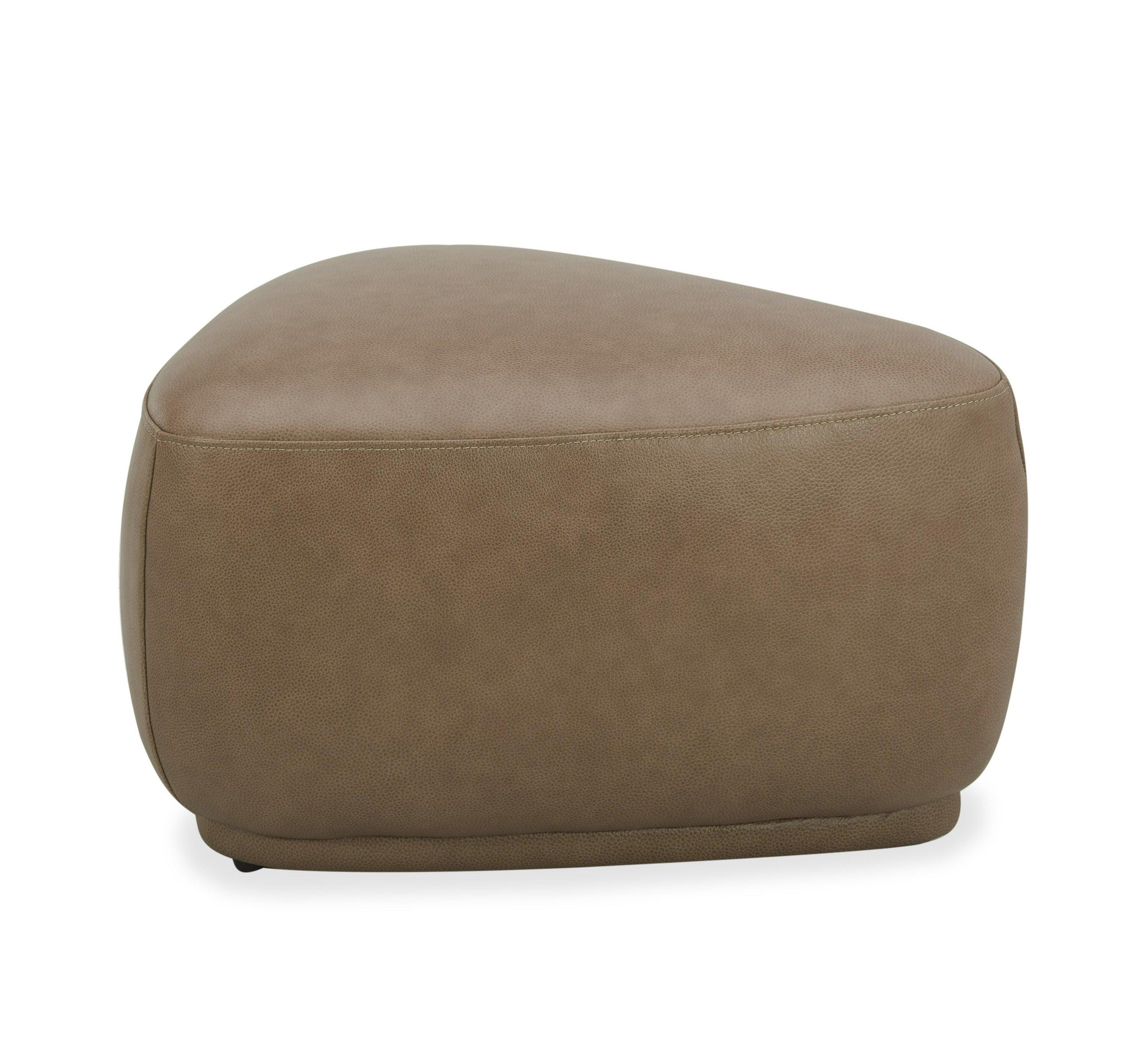 Divani Casa Kinsey Modern Leather Small River Rock Ottoman