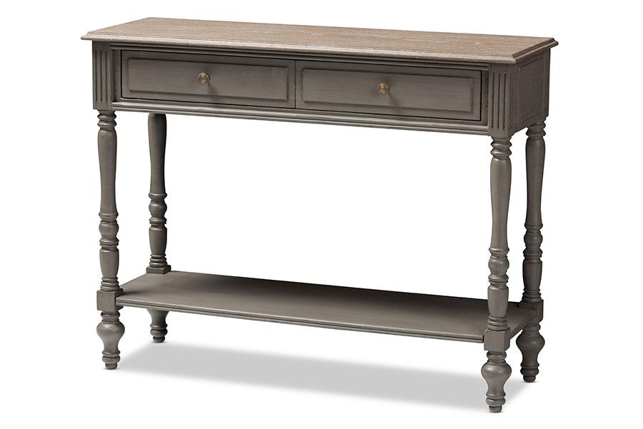 Noemie Country Cottage Farmhouse Finished 2-Drawer Console Table
