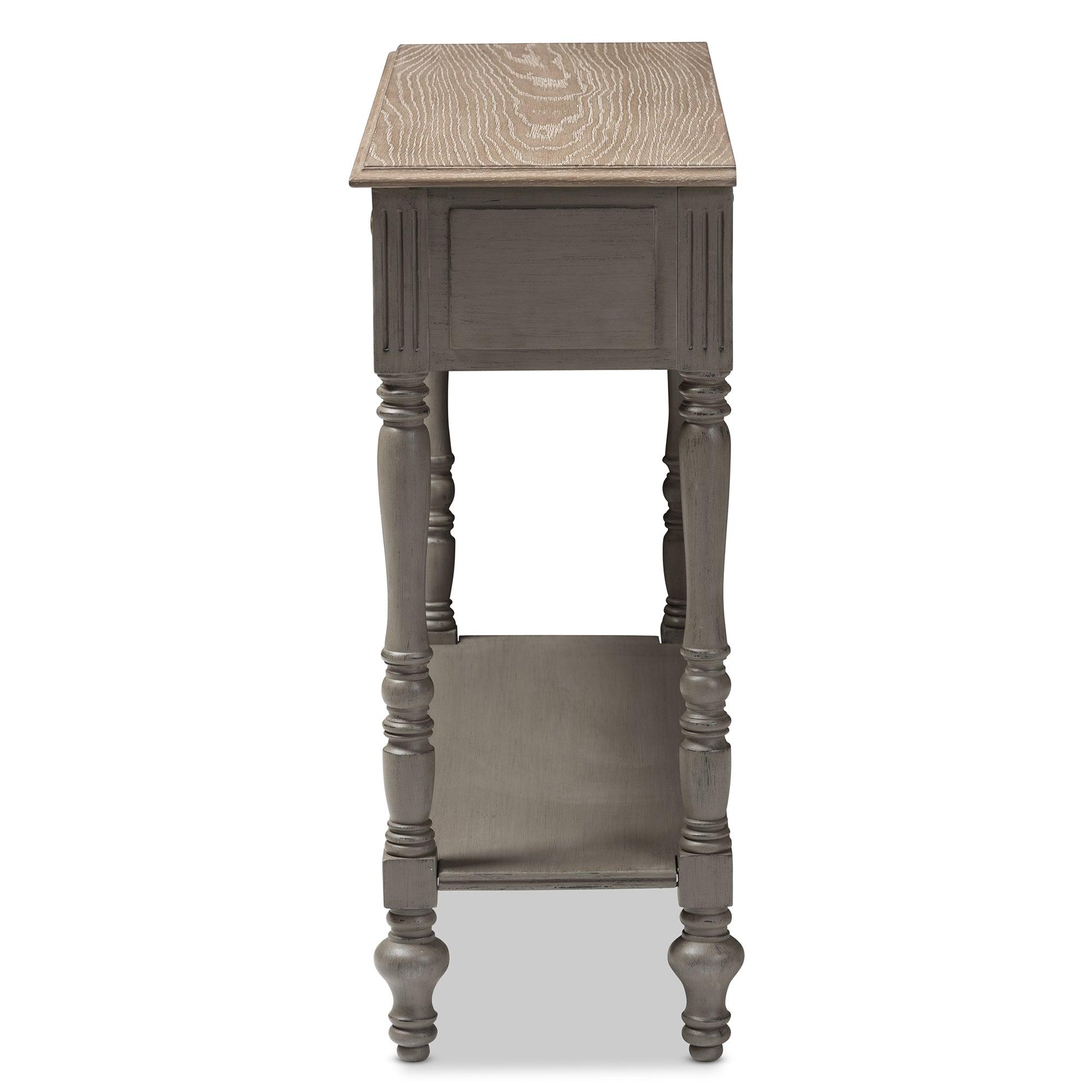 Noemie Country Cottage Farmhouse Finished 2-Drawer Console Table