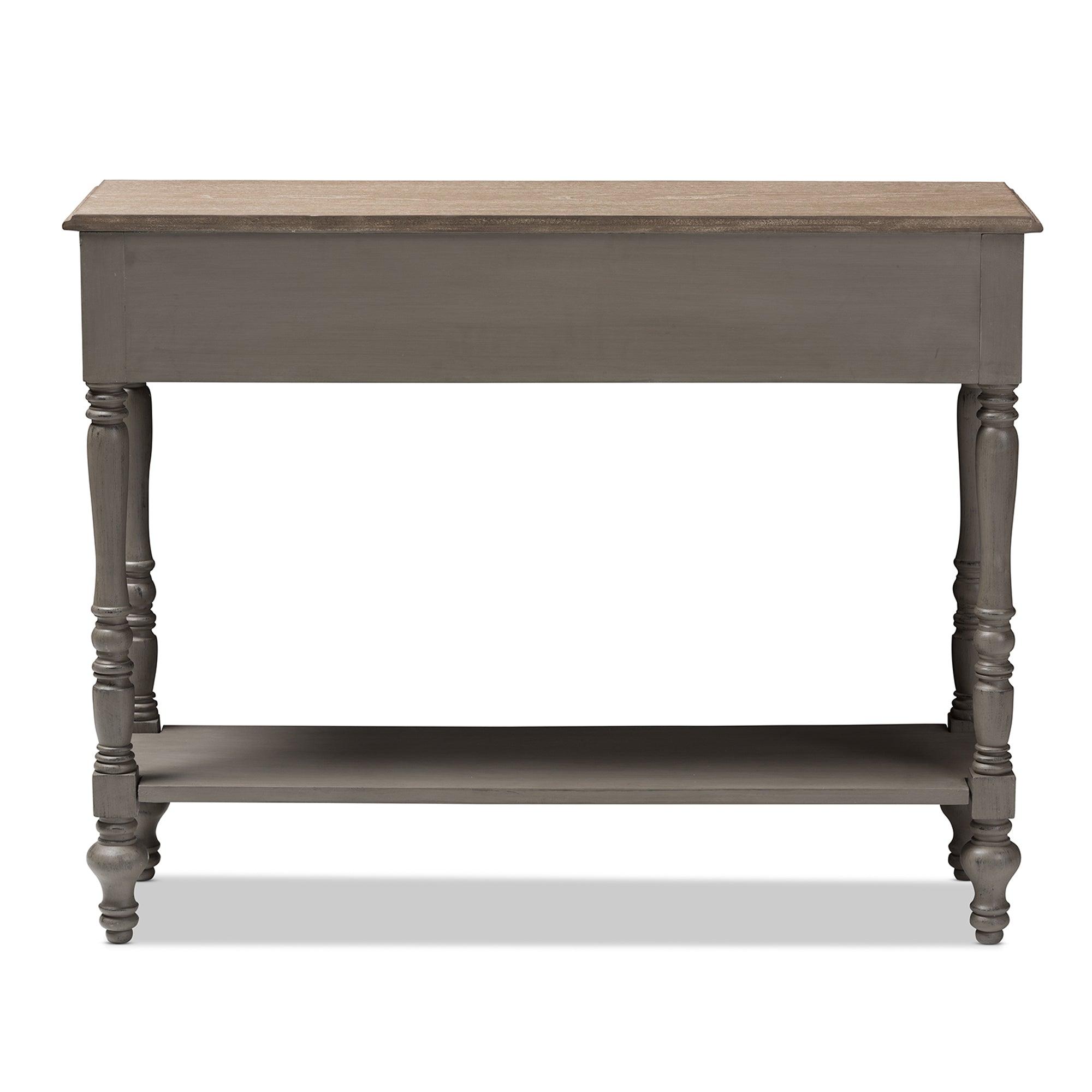 Noemie Country Cottage Farmhouse Finished 2-Drawer Console Table