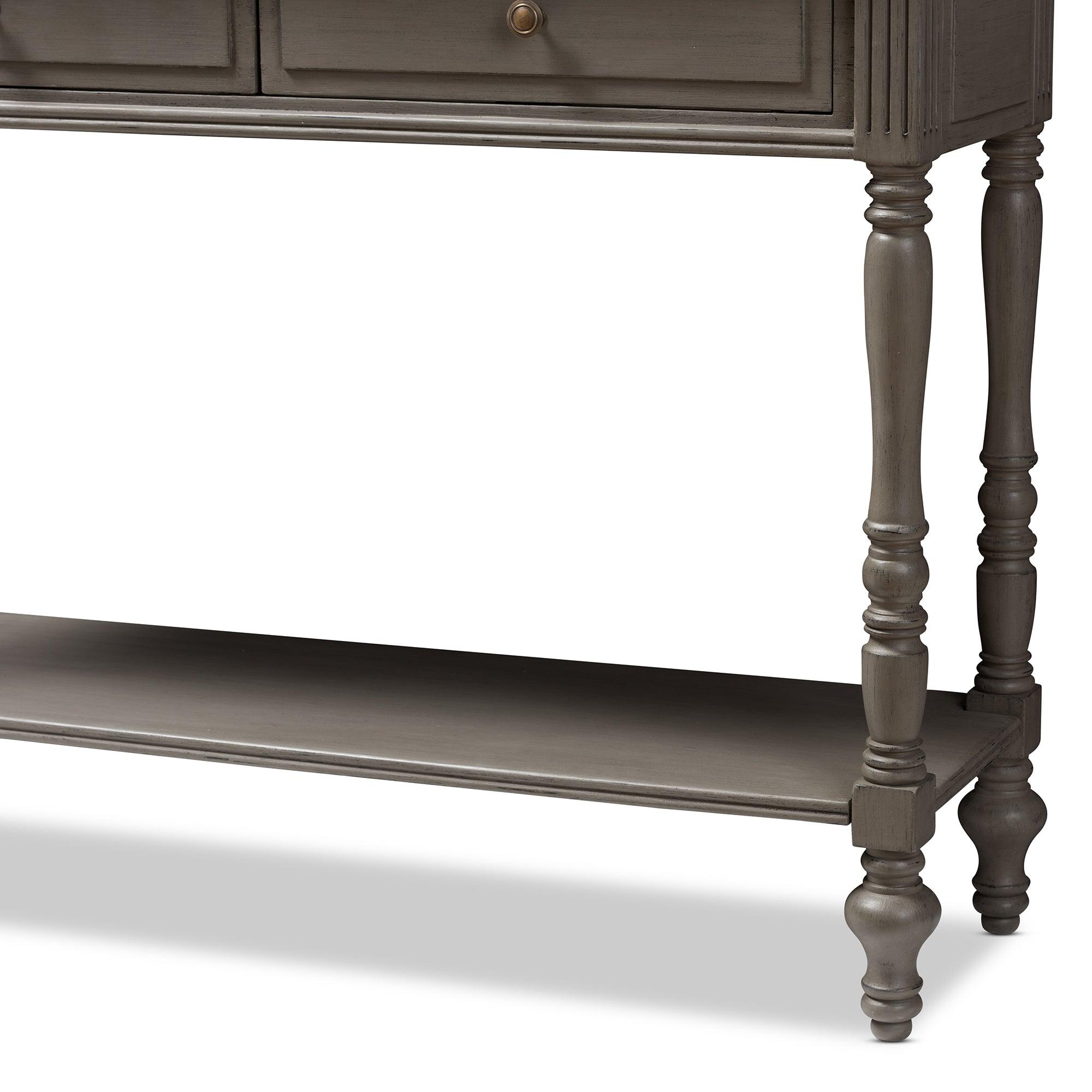 Noemie Country Cottage Farmhouse Finished 2-Drawer Console Table