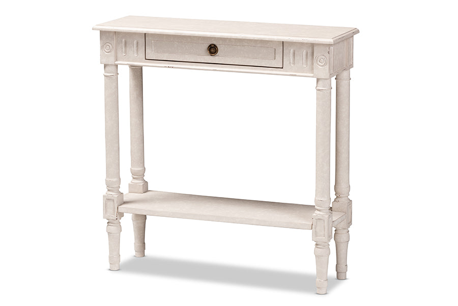Ariella Country Cottage Farmhouse 1-Drawer Console Table