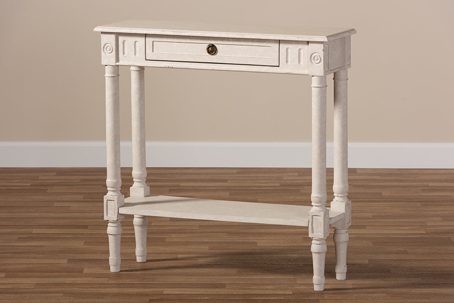 Ariella Country Cottage Farmhouse 1-Drawer Console Table