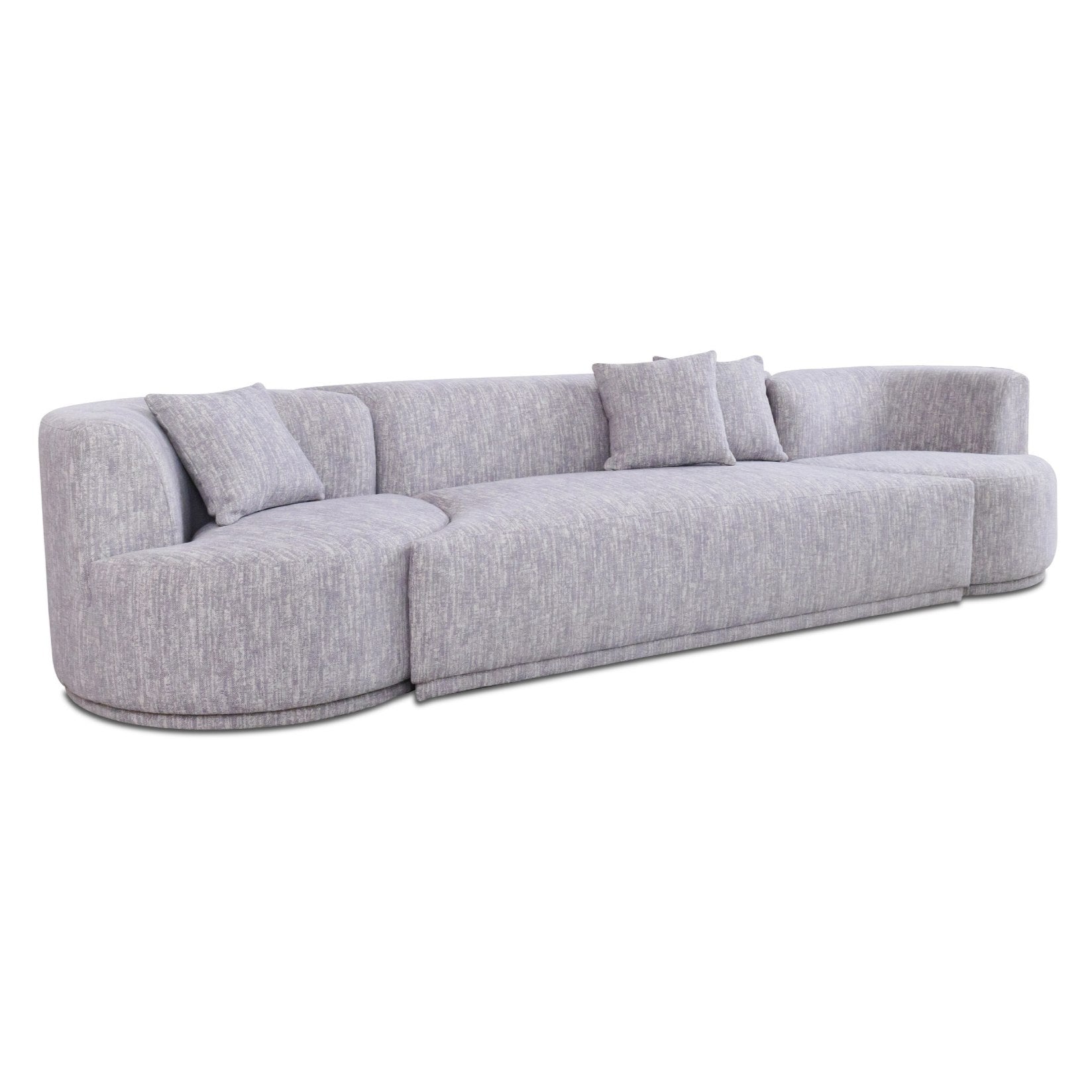 Beau Modern Fabric Sectional Sofa With 2 Swirling Chair