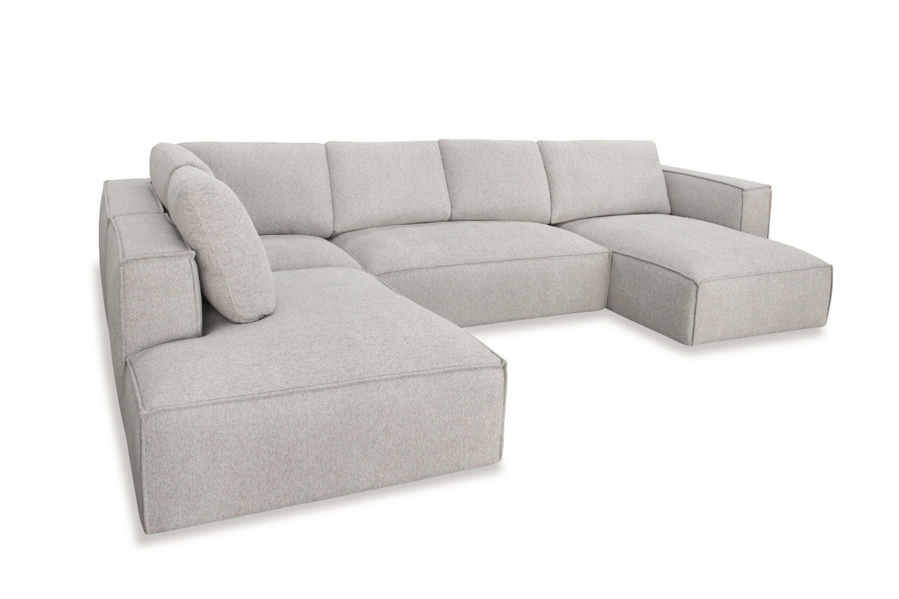 Divani Casa Lulu Modern Fabric Modular Sectional Sofa w/ Right Facing Chaise