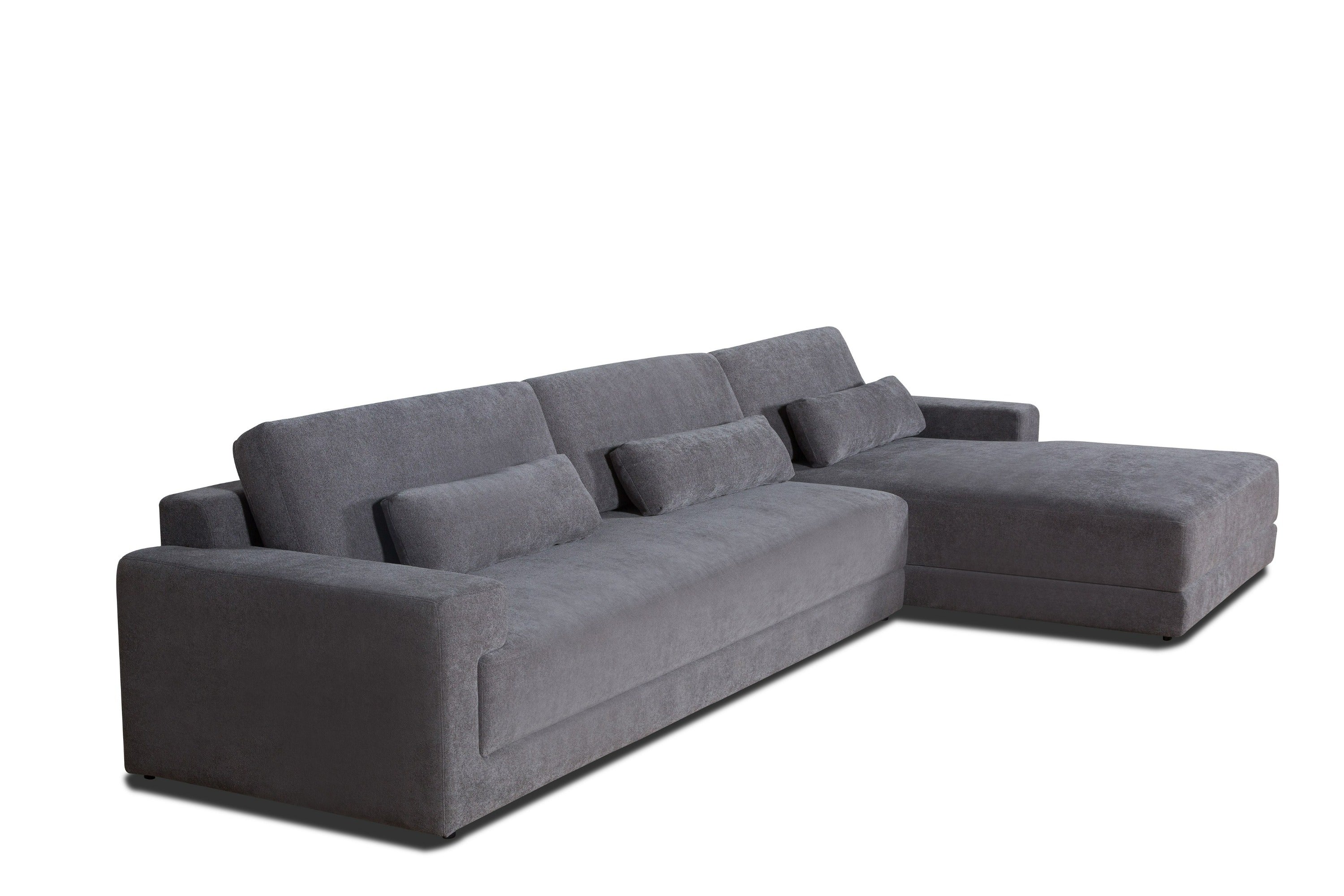Divani Casa Loki Modern Fabric Right Facing Sectional Sofa