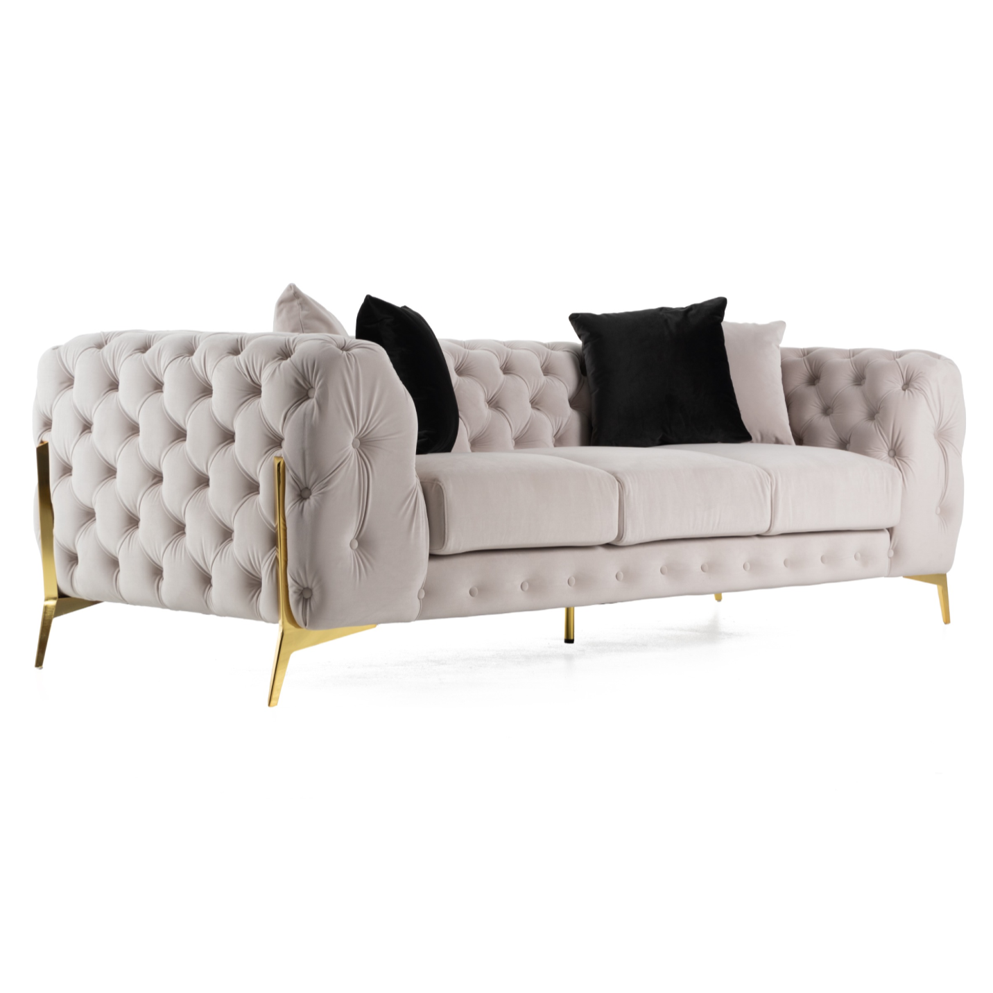 Clarice Transitional Light Velvet Sofa