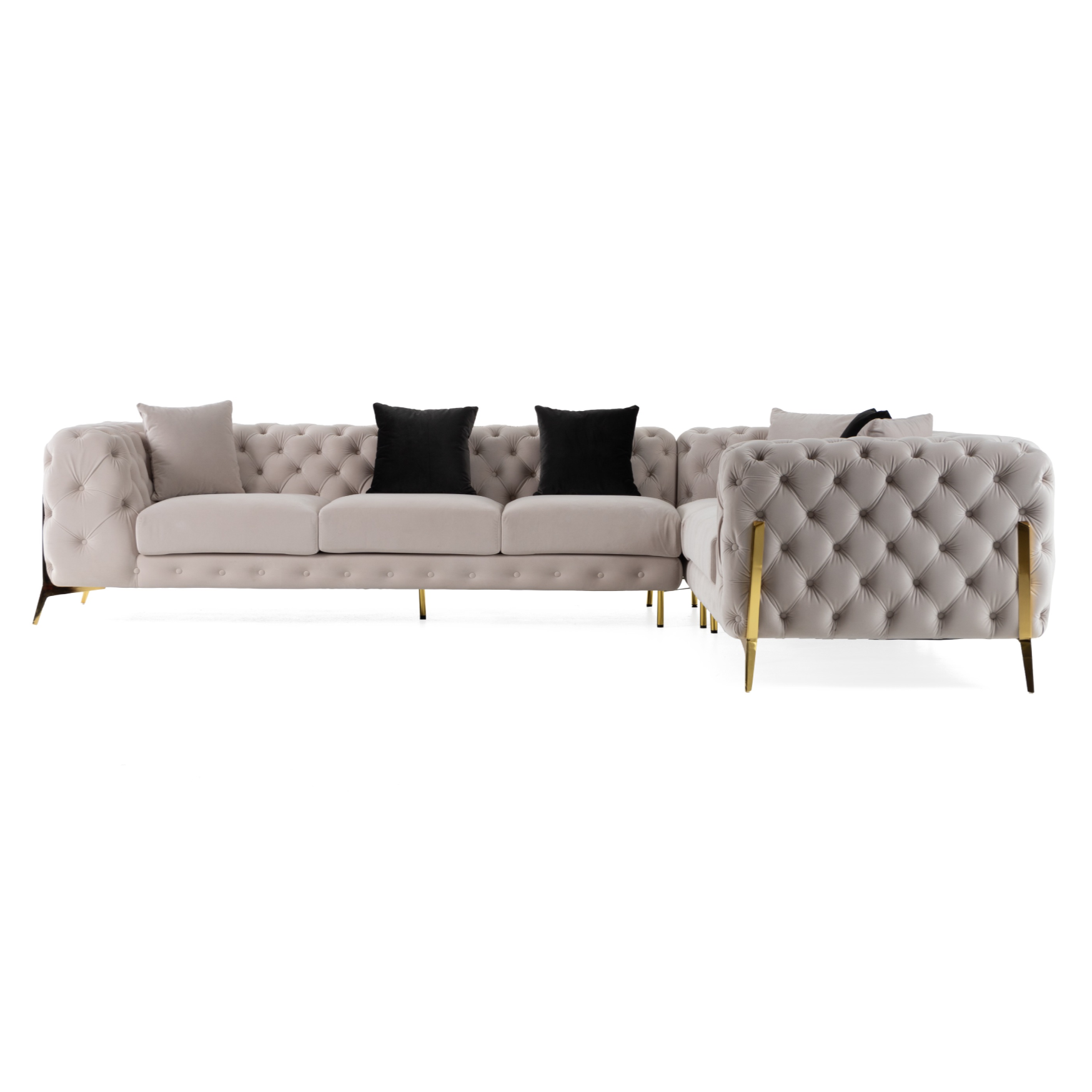 Clarice Transitional Light Velvet Sectional Sofa