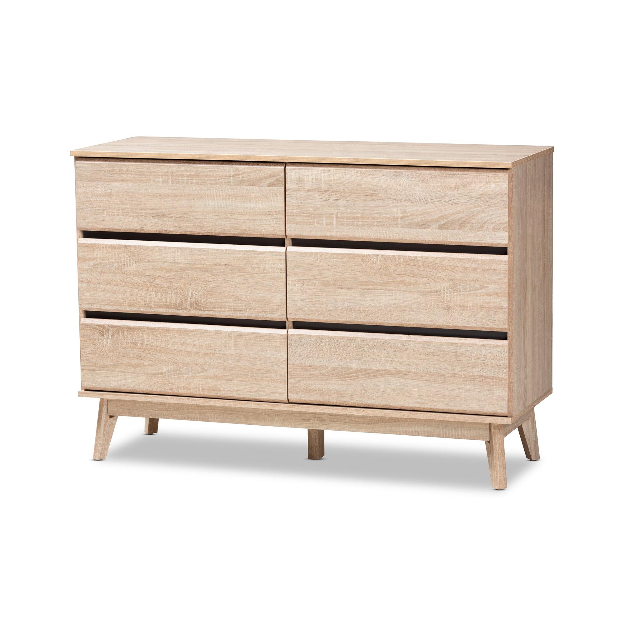 Miren Mid-Century Modern Light and Dark 6-Drawer Dresser