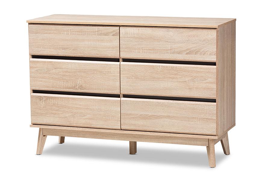 Miren Mid-Century Modern Light and Dark 6-Drawer Dresser