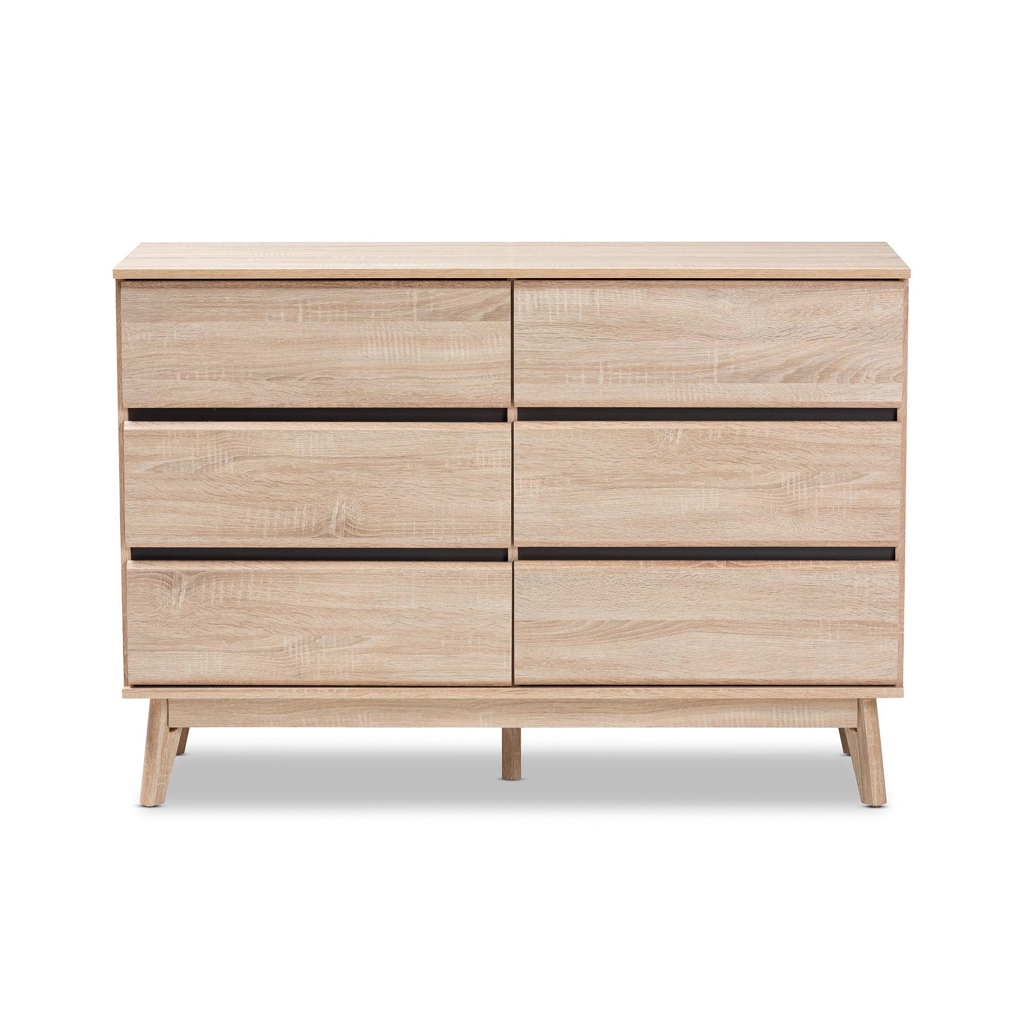 Miren Mid-Century Modern Light and Dark 6-Drawer Dresser