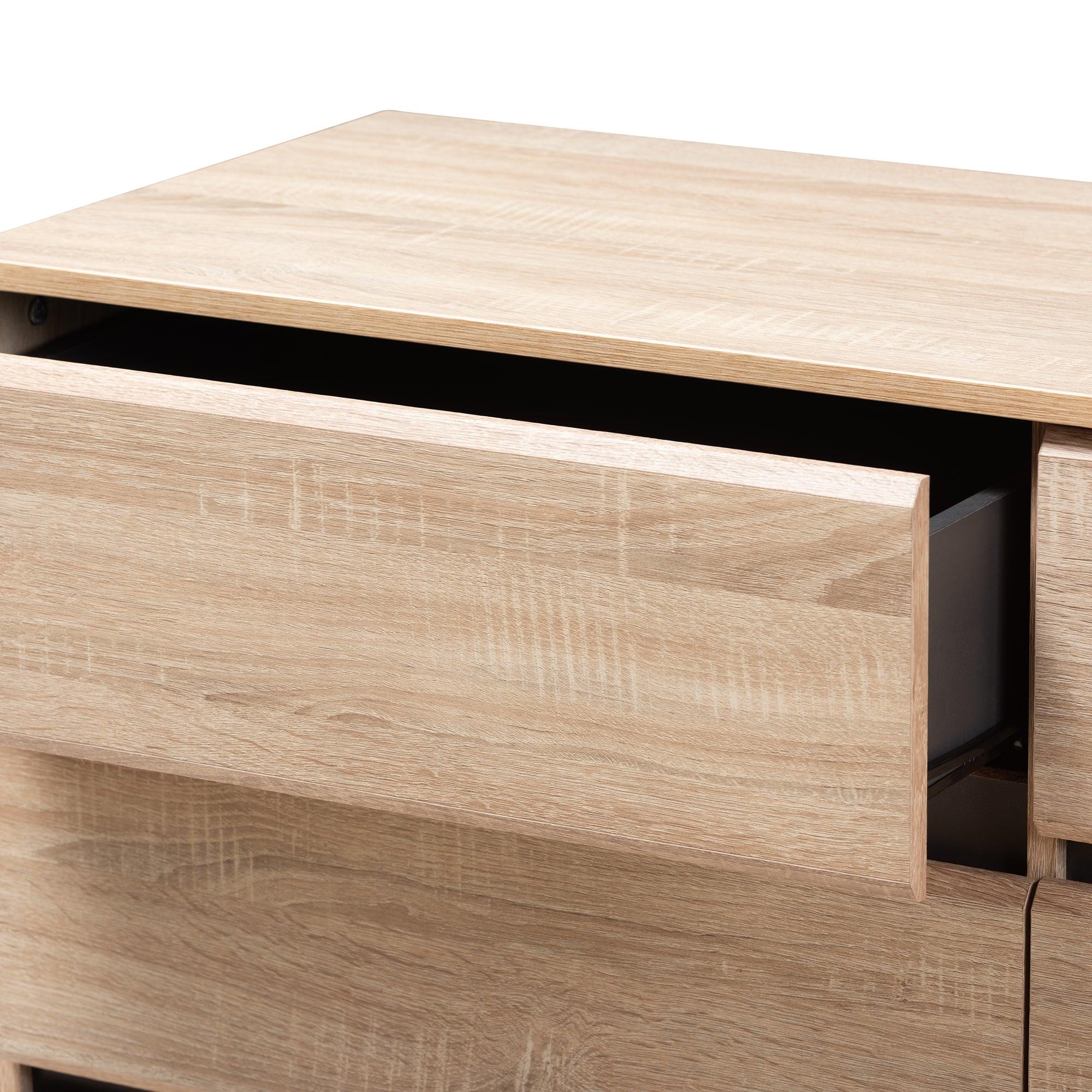 Miren Mid-Century Modern Light and Dark 6-Drawer Dresser