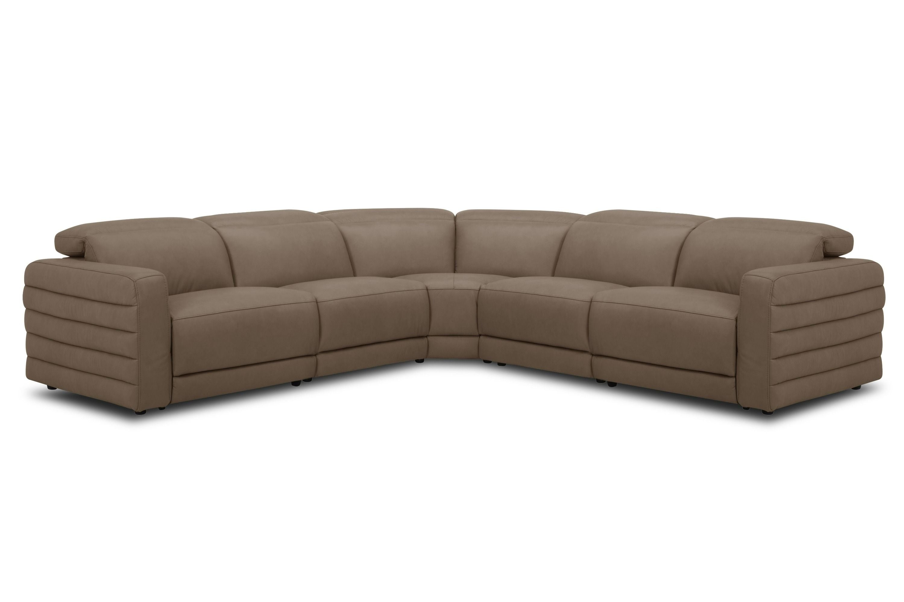 Divani Casa Bianca Modern Leather Sectional Sofa w/ 3 Recliners