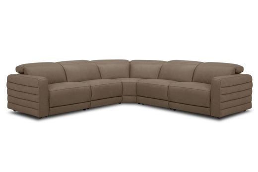 Bianca Modern Leather Sectional Sofa w/ 3 Recliners