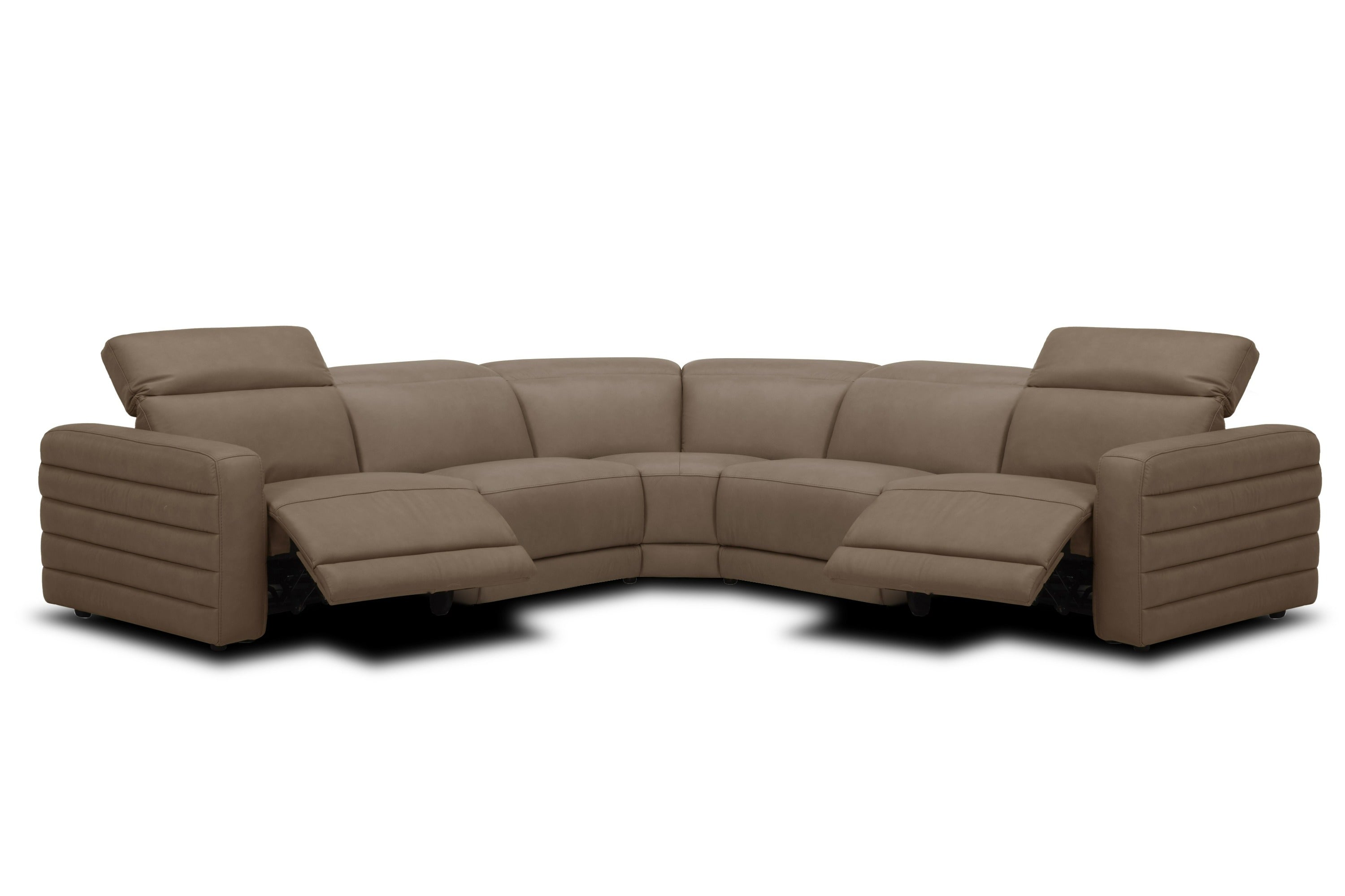 Divani Casa Bianca Modern Leather Sectional Sofa w/ 3 Recliners