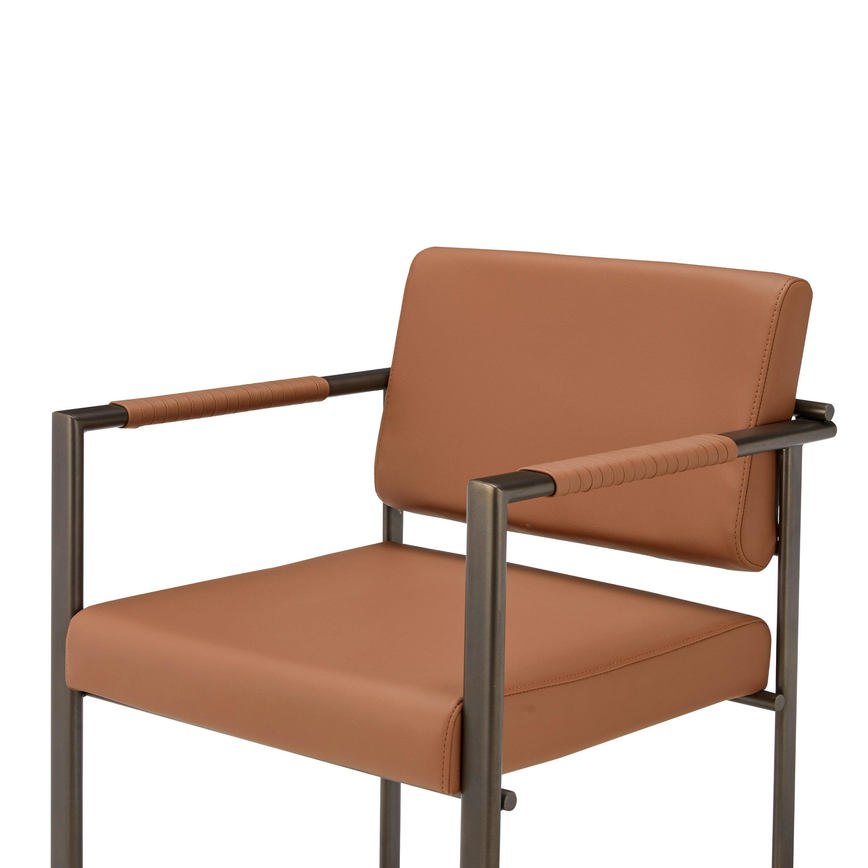 Modrest Atlan Modern Vegan Leather Dark Dining Chair