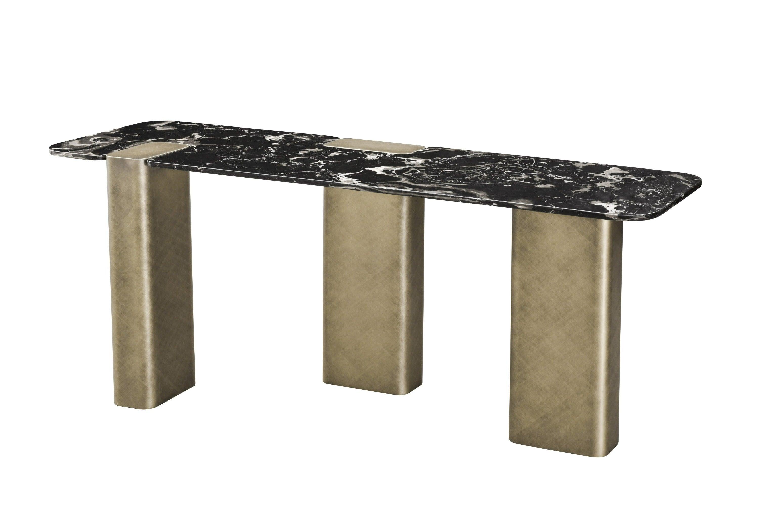 Modrest Quest Modern Rose Marble Antique Console Table