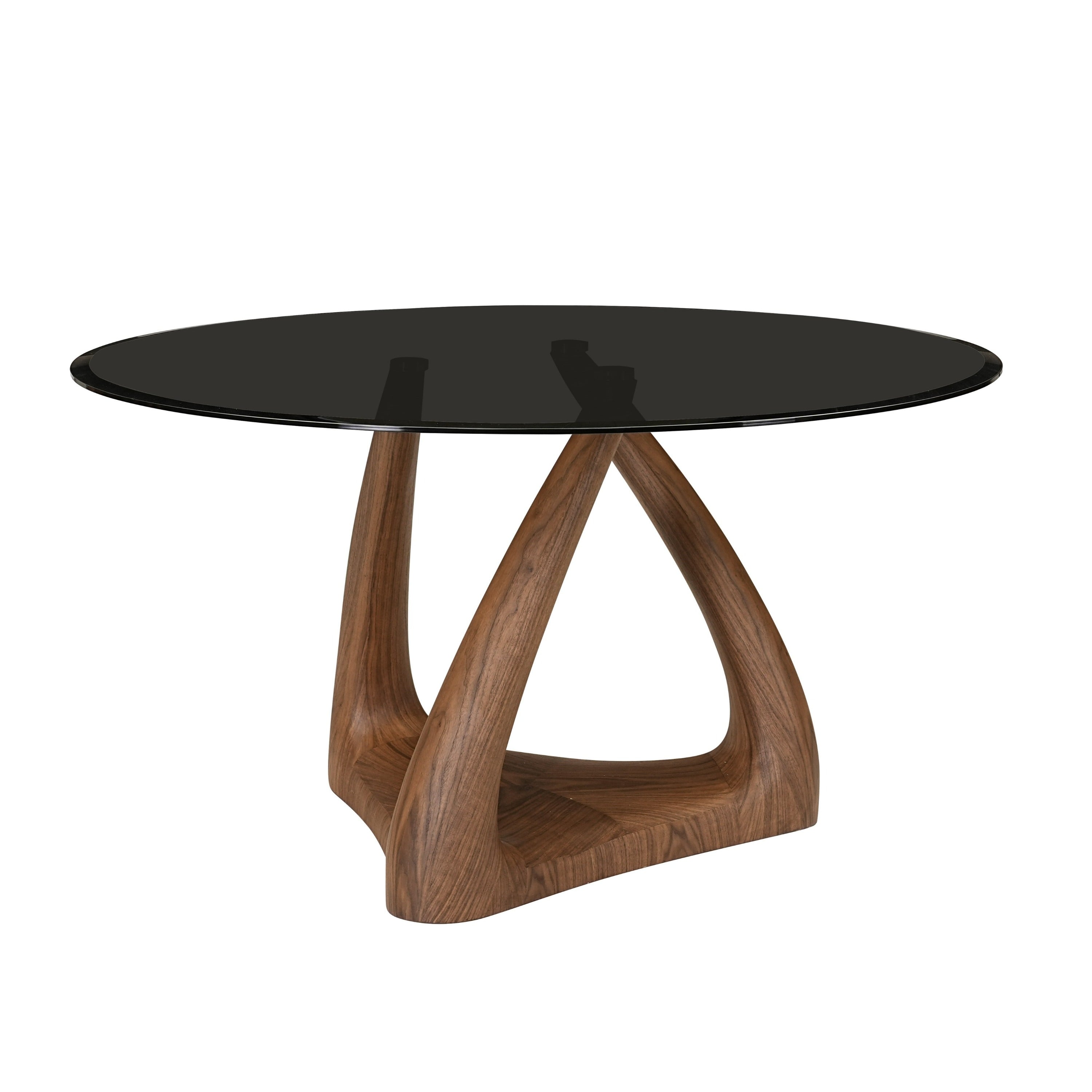 Modrest Christy Mid Century Modern Glass Round Dining Table