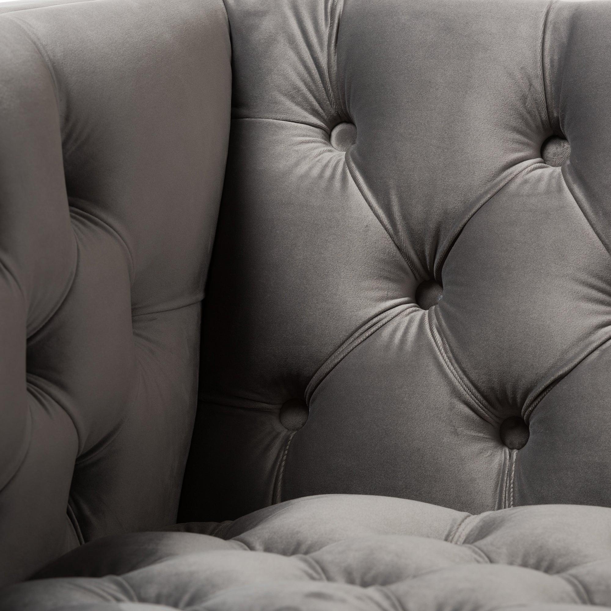 Zanetta Luxe and Glamour Velvet Upholstered Finished Lounge Chair