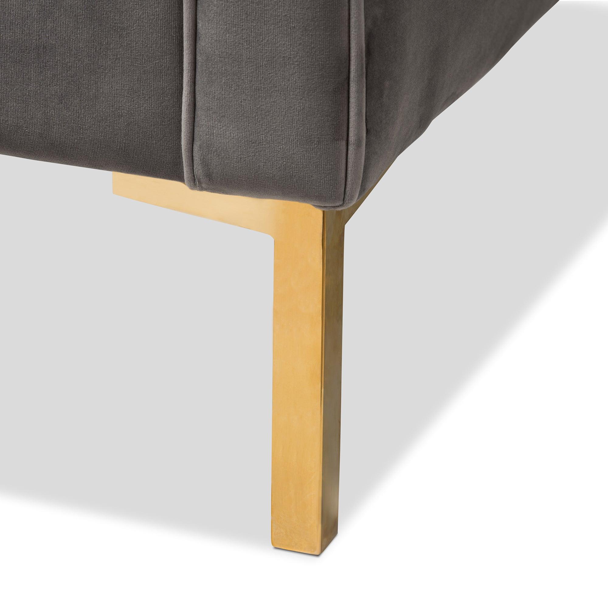 Zanetta Luxe and Glamour Velvet Upholstered Finished Lounge Chair