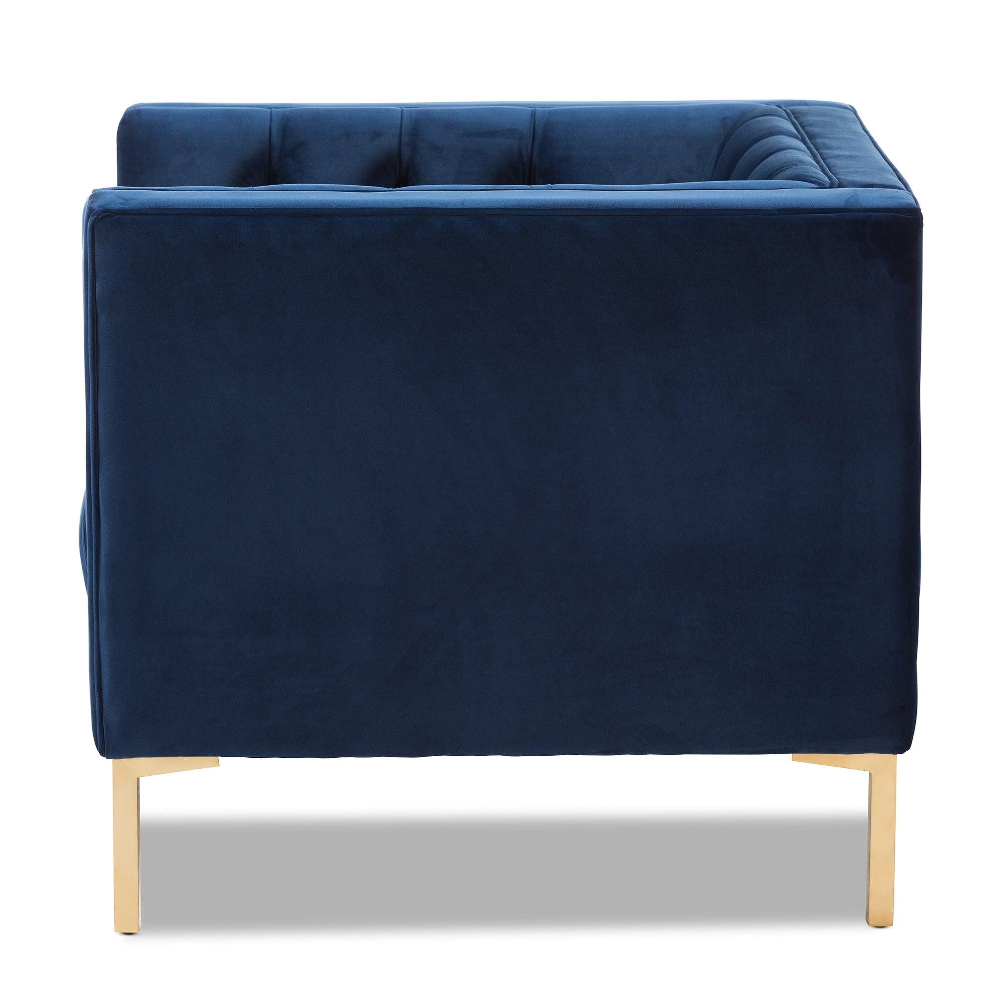Zanetta Luxe and Glamour Velvet Upholstered Finished Lounge Chair