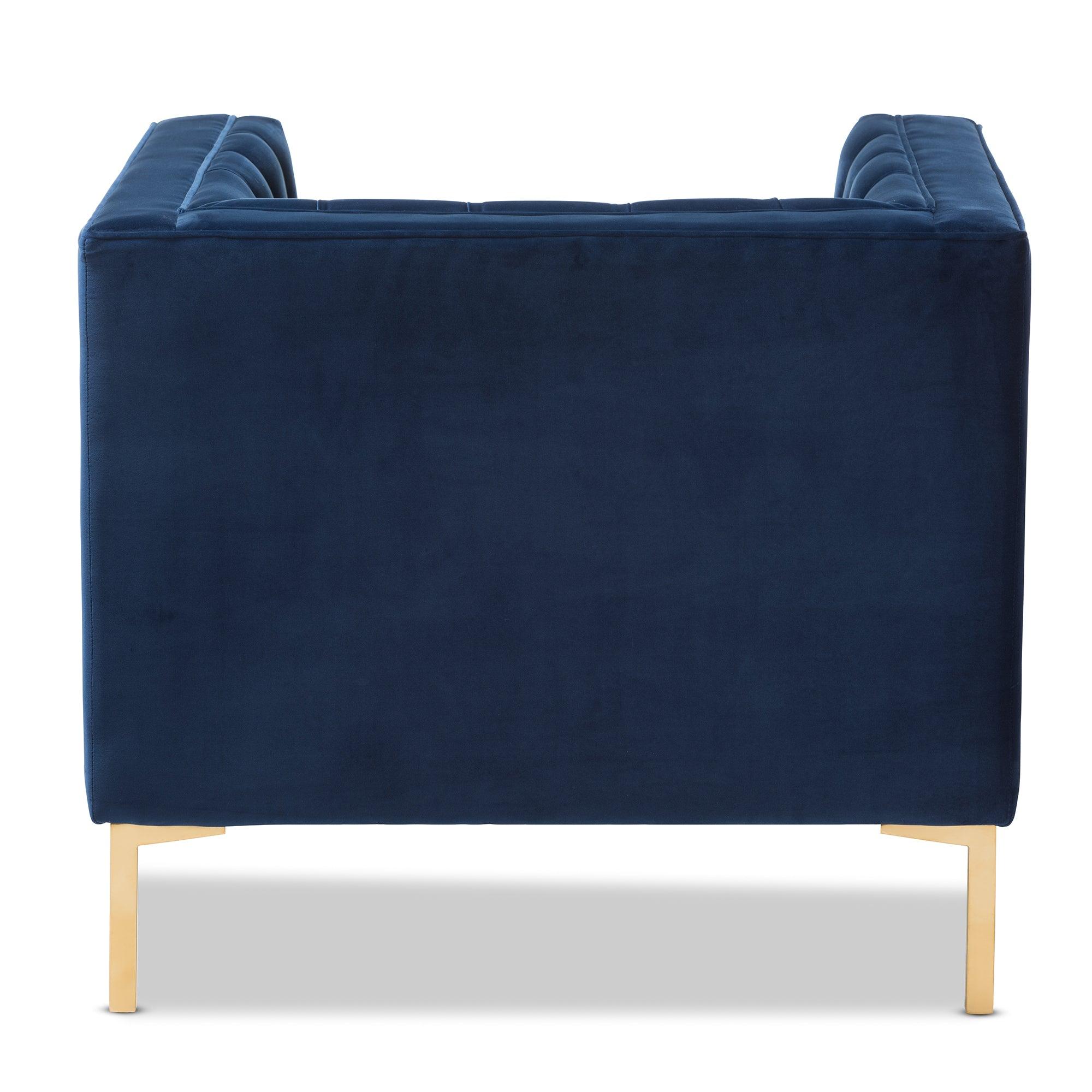 Zanetta Luxe and Glamour Velvet Upholstered Finished Lounge Chair