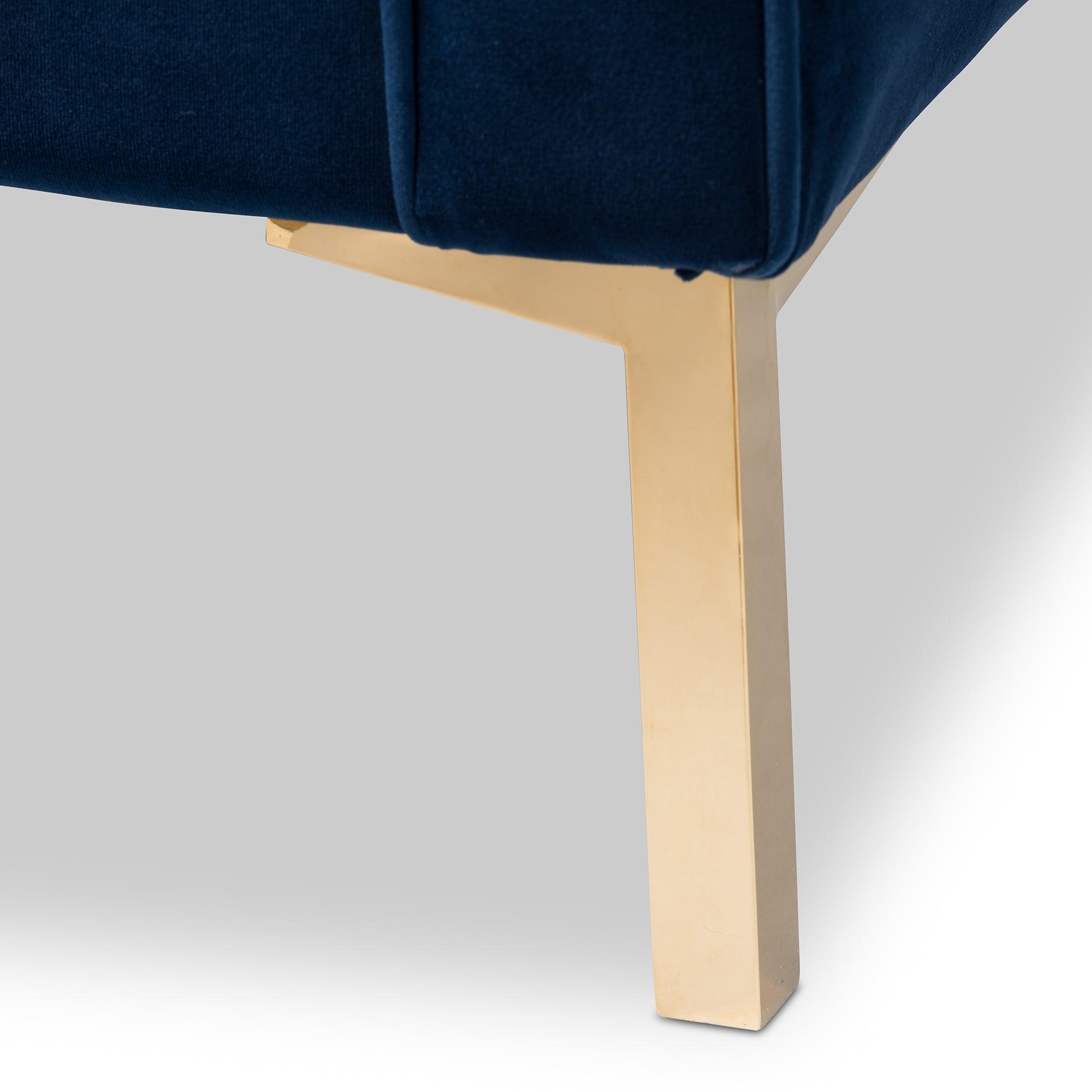 Zanetta Luxe and Glamour Velvet Upholstered Finished Lounge Chair